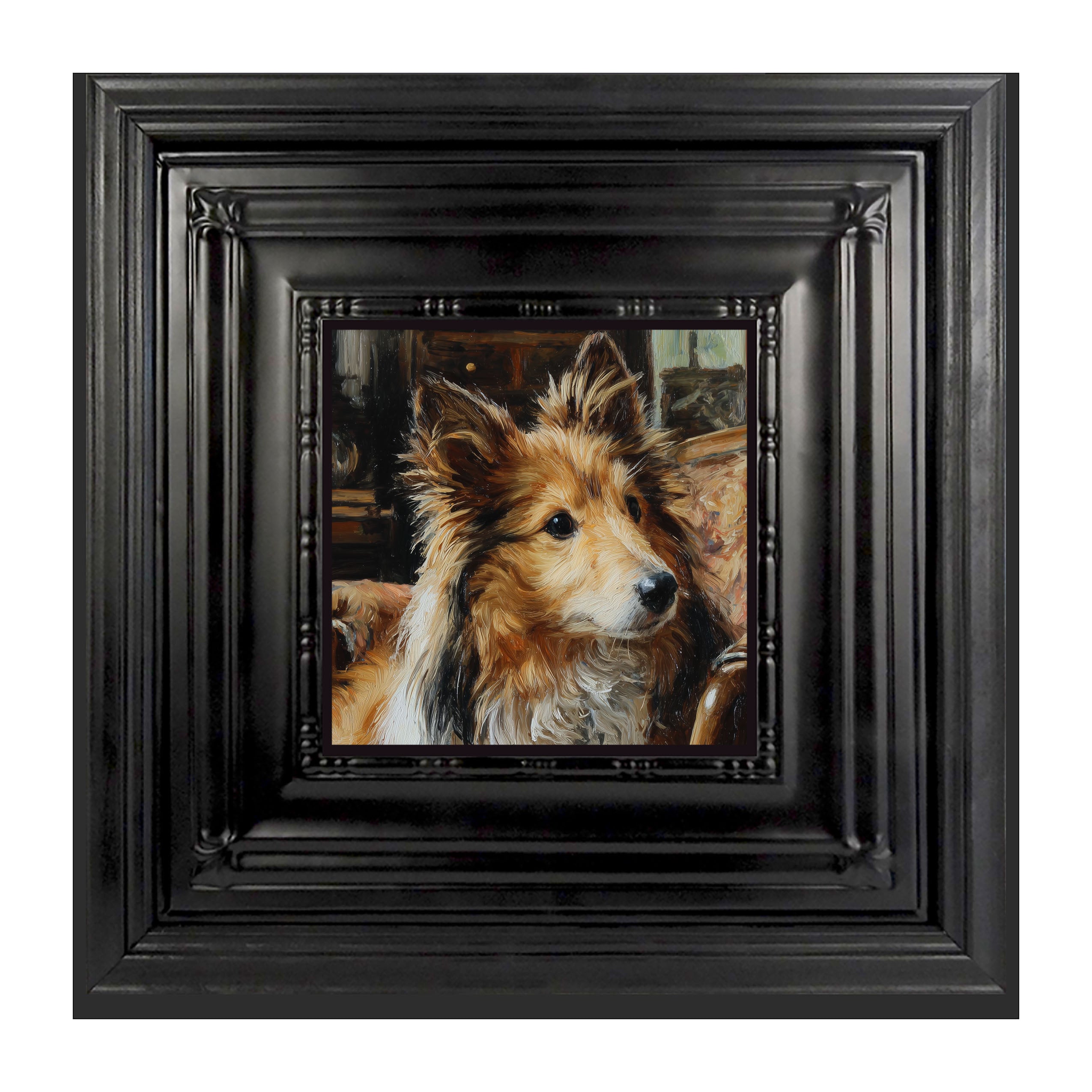 Armchair with Shetland Sheepdog