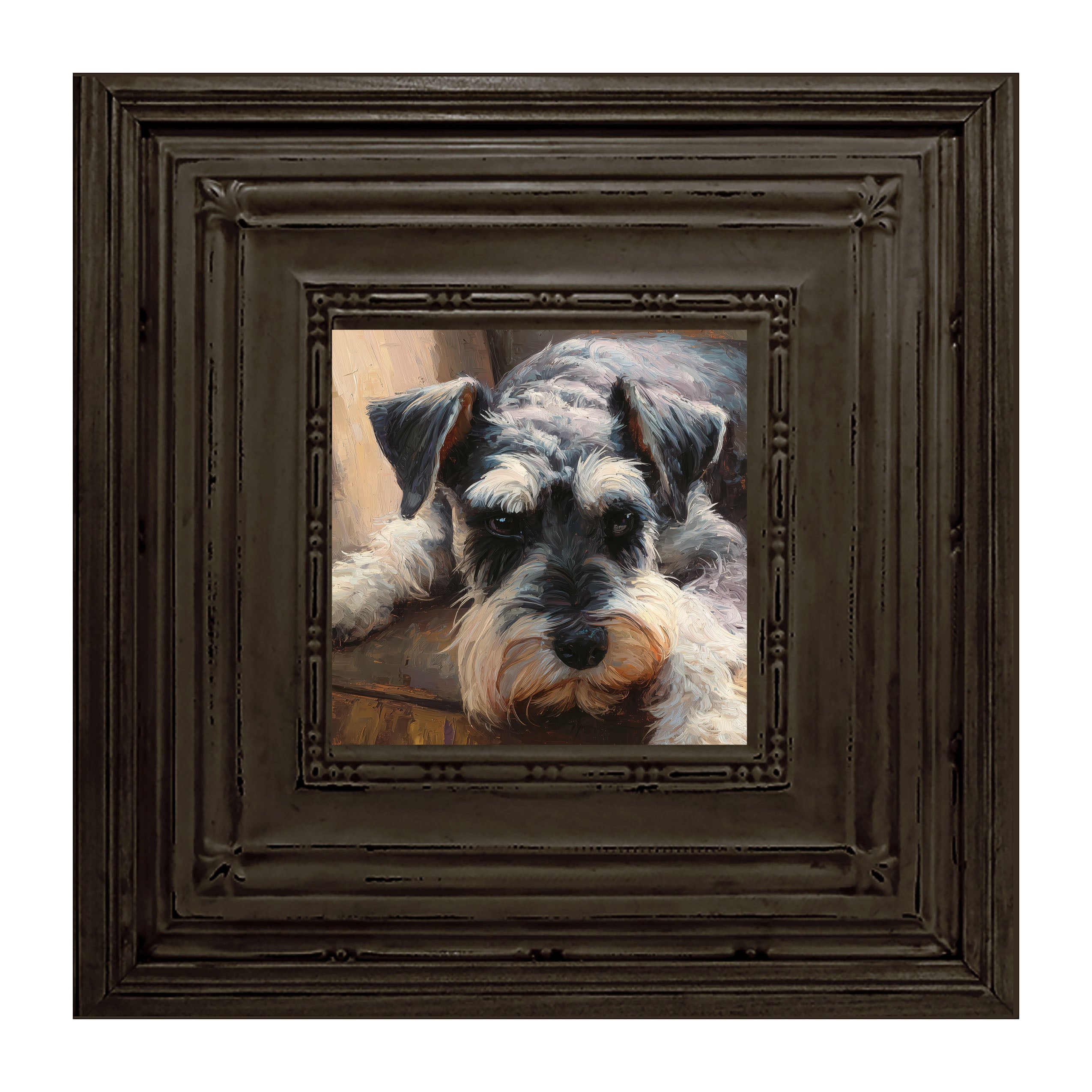 Armchair with Mini Schnauzer Dog