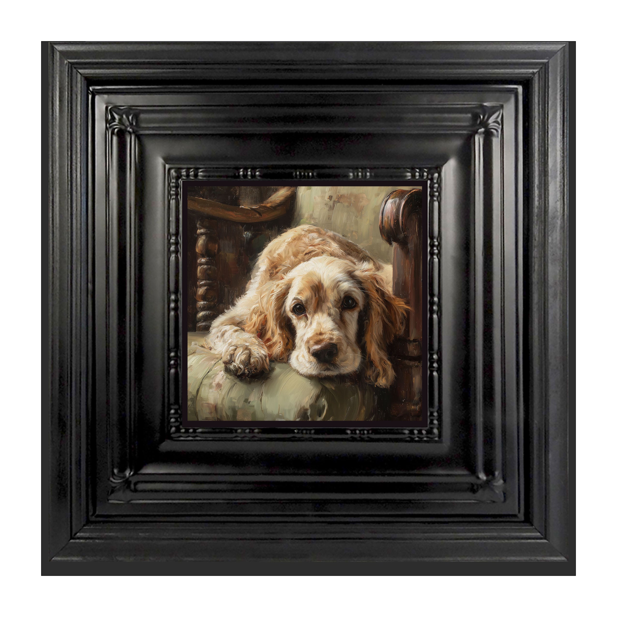 Armchair with Cocker Spaniel Dog