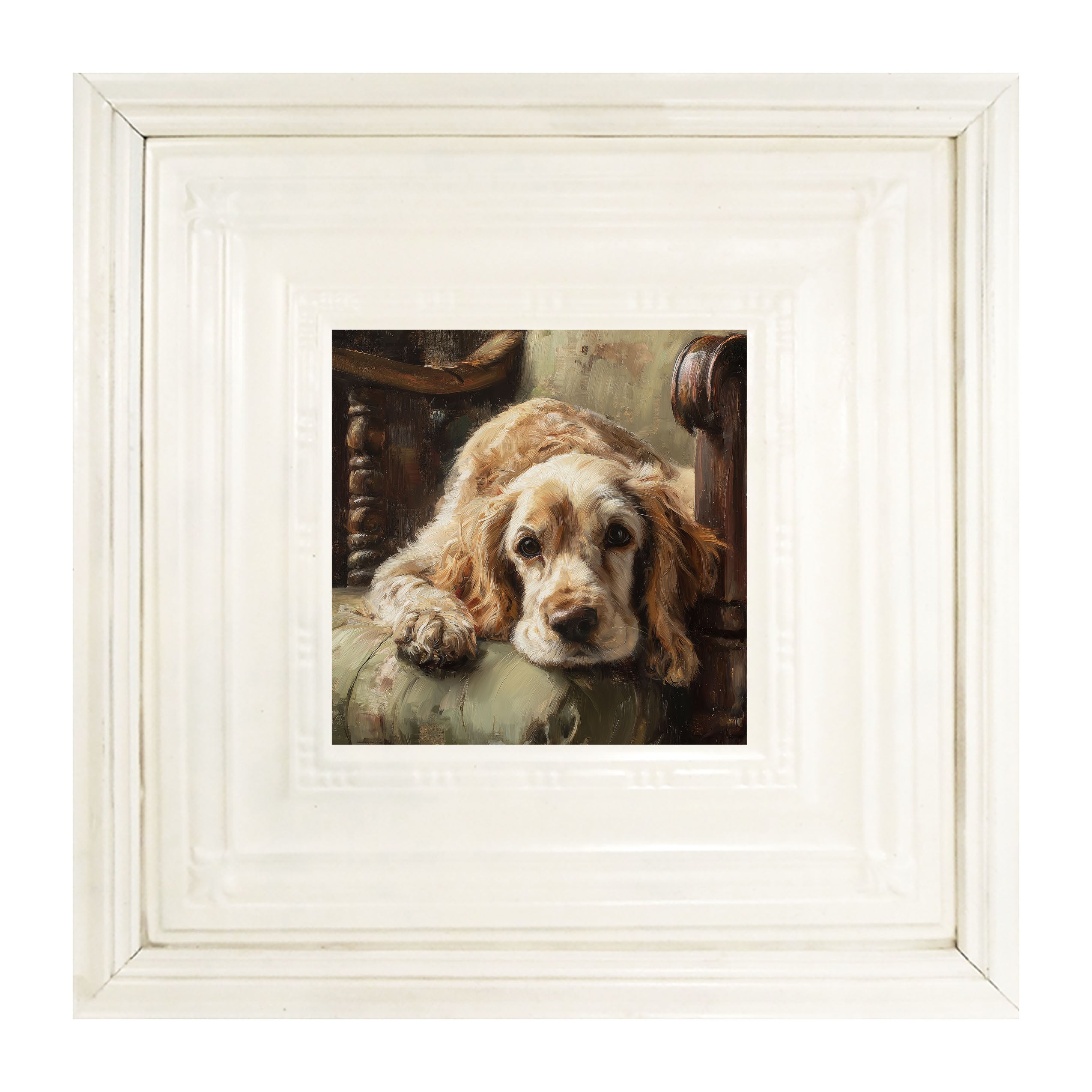 Armchair with Cocker Spaniel Dog