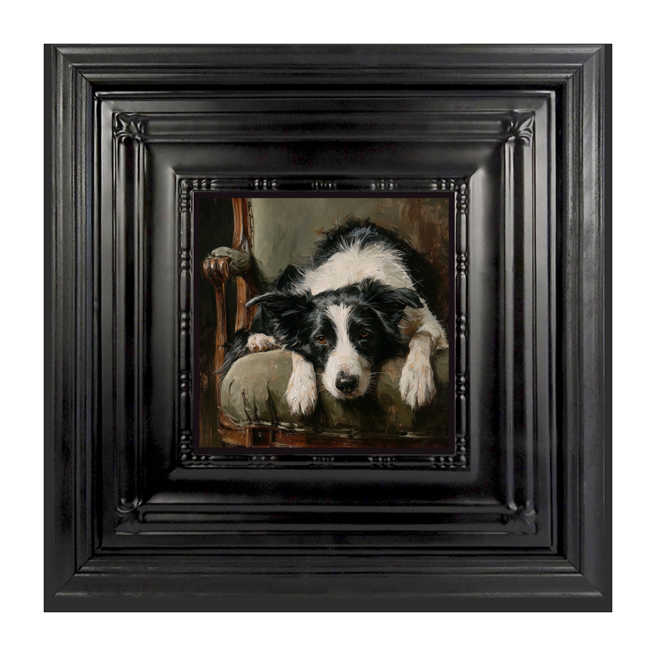 Armchair with Border Collie Dog