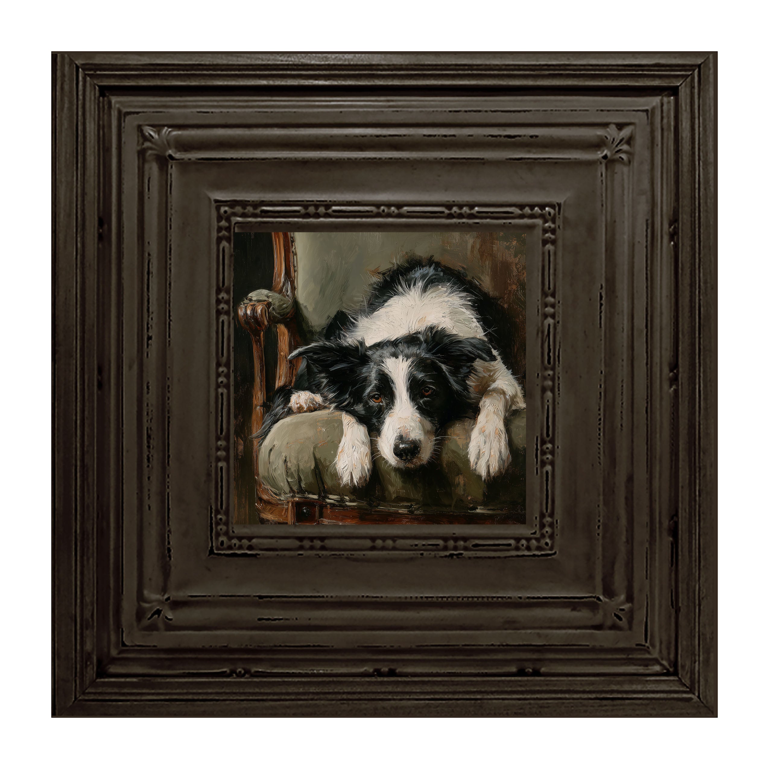 Armchair with Border Collie Dog