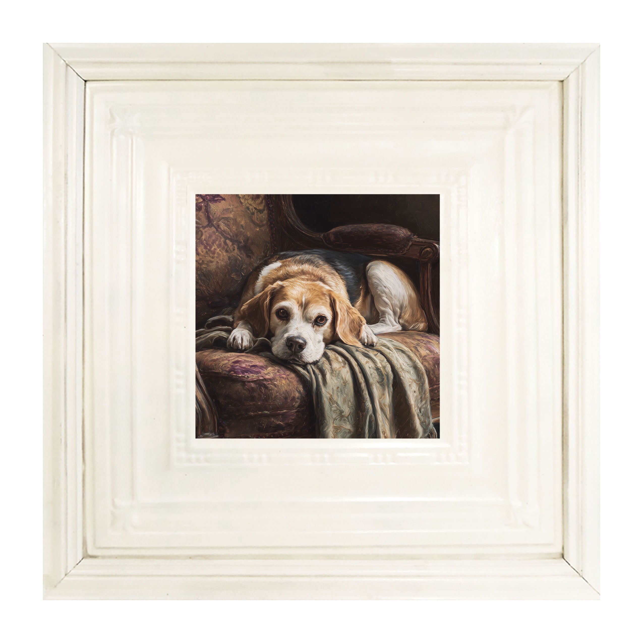 Armchair with Beagle Dog