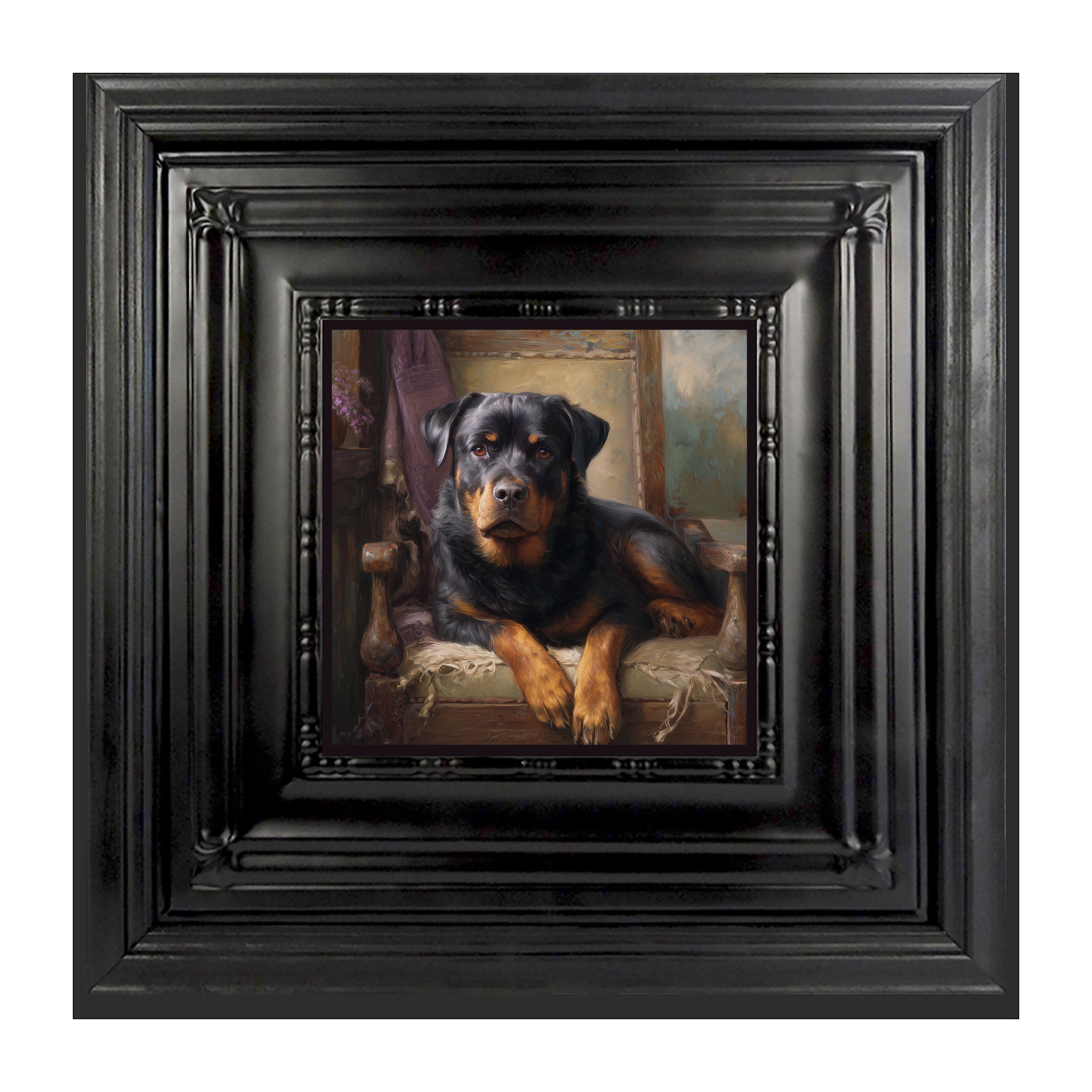 Armchair with Rottweiler Dog