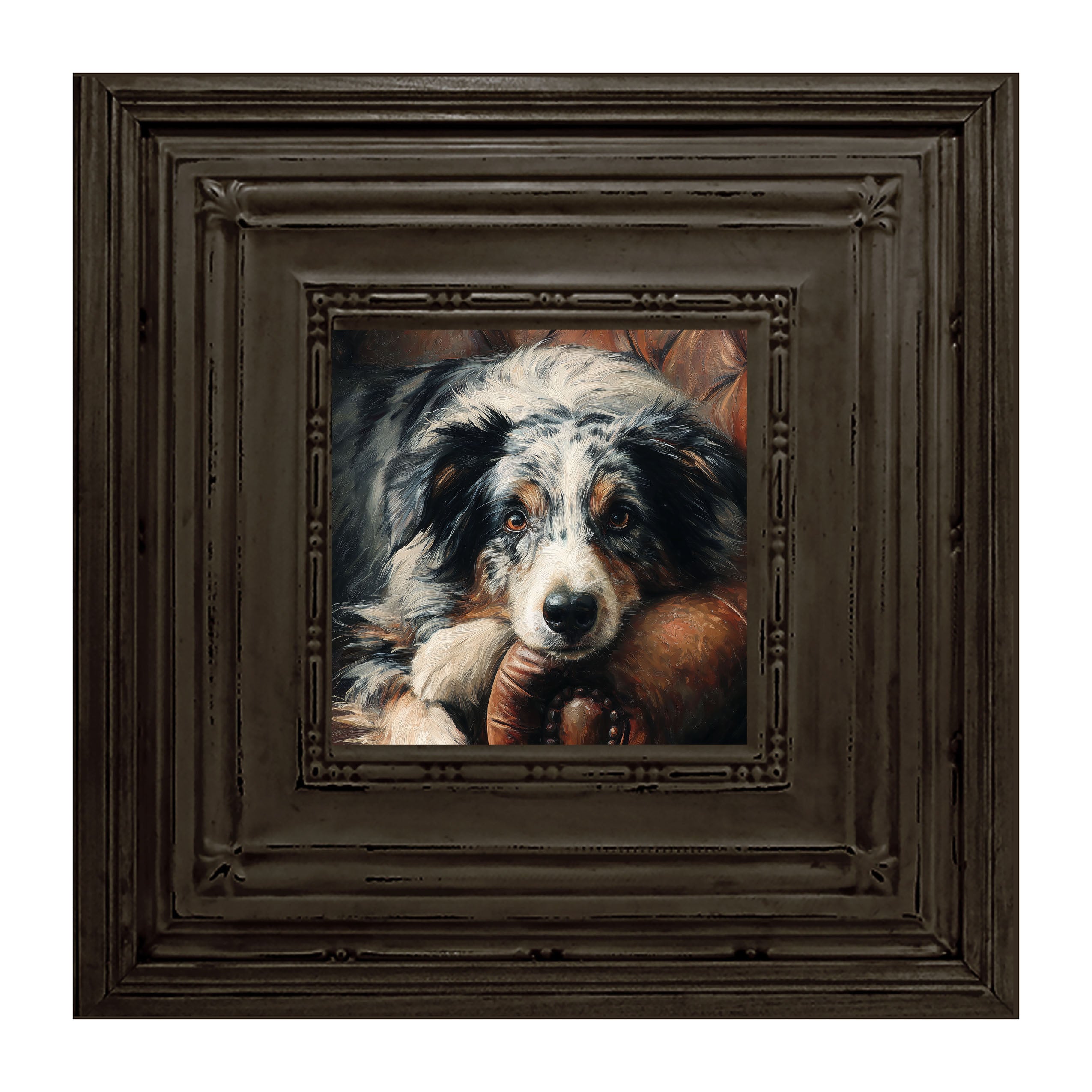 Armchair with Australian Shephard Dog