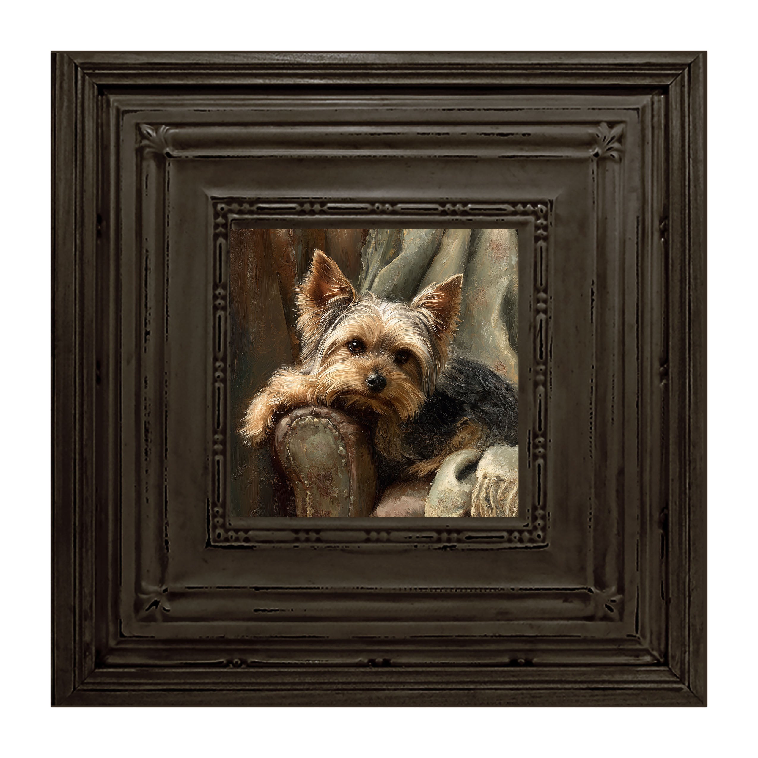 Armchair with Yorkshire Terrier Dog