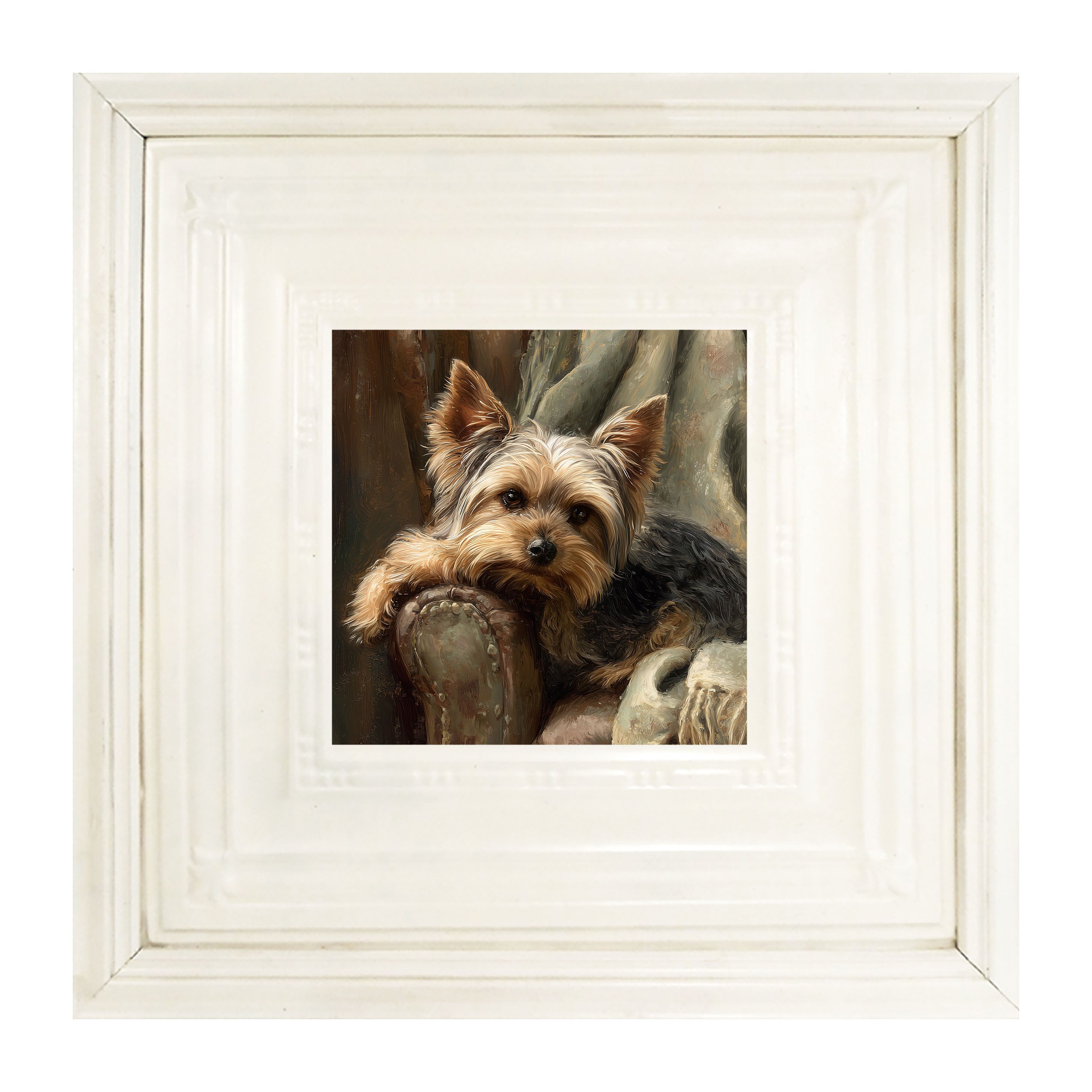 Armchair with Yorkshire Terrier Dog