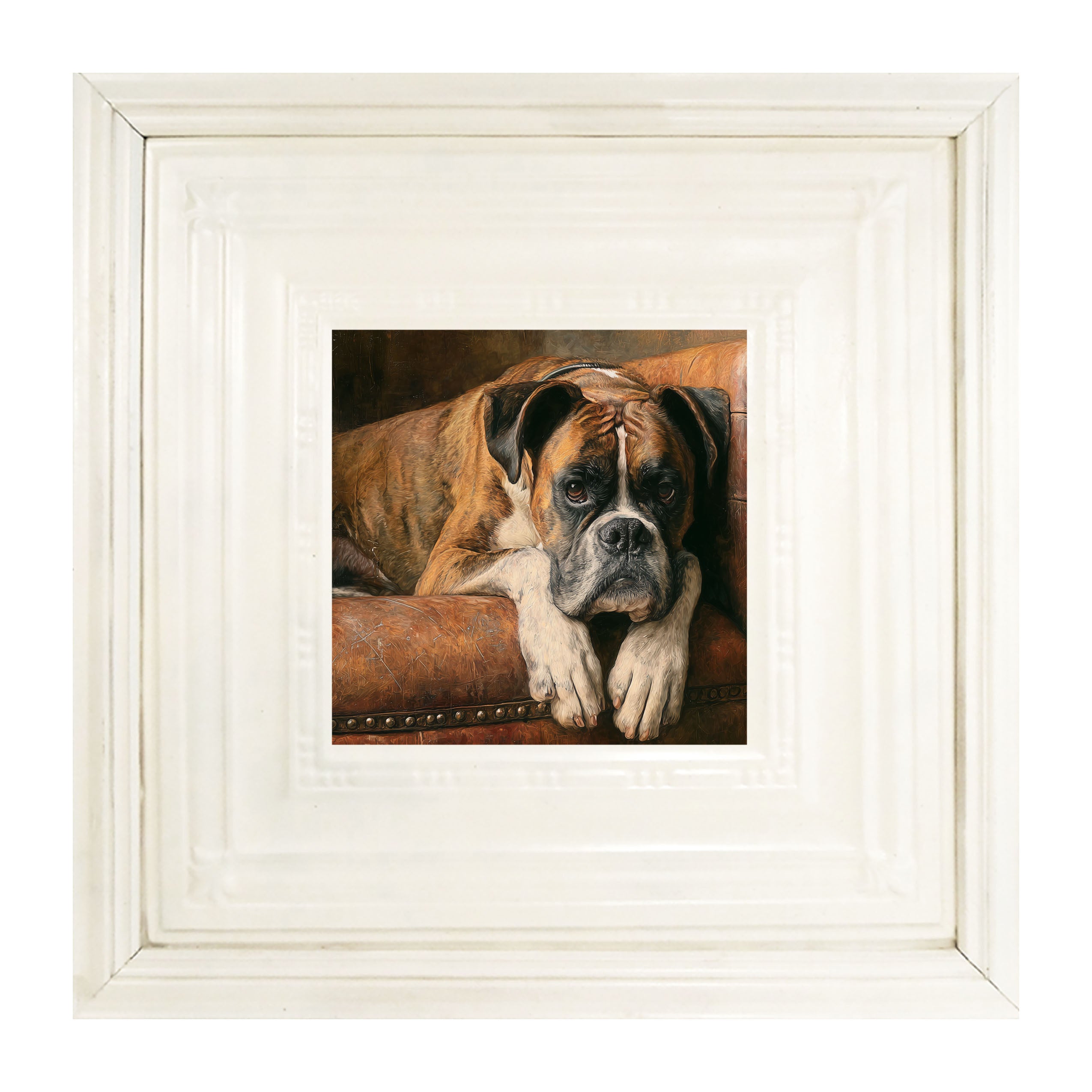Armchair with Boxer Dog