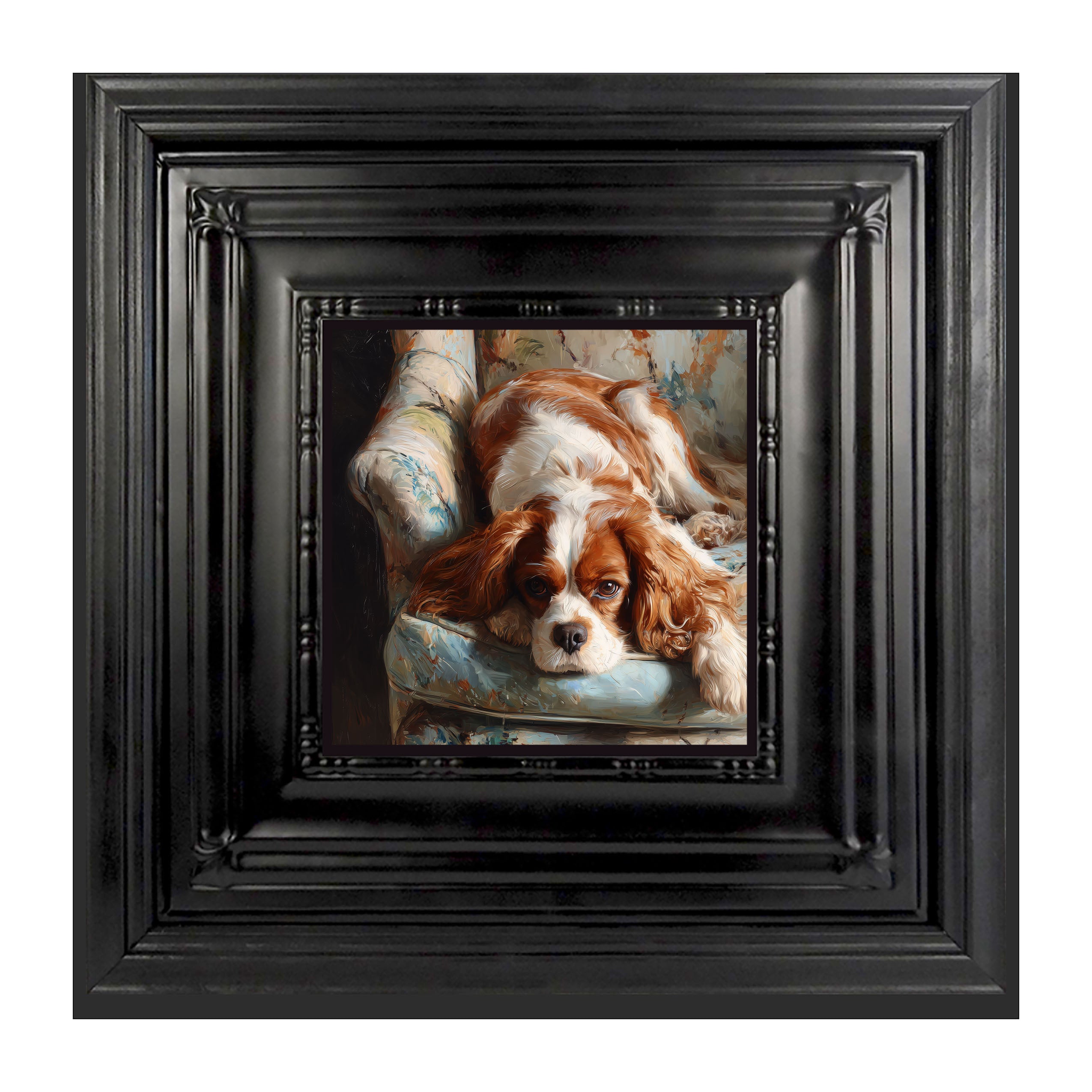 Armchair with Cavalier King Charles Spaniel