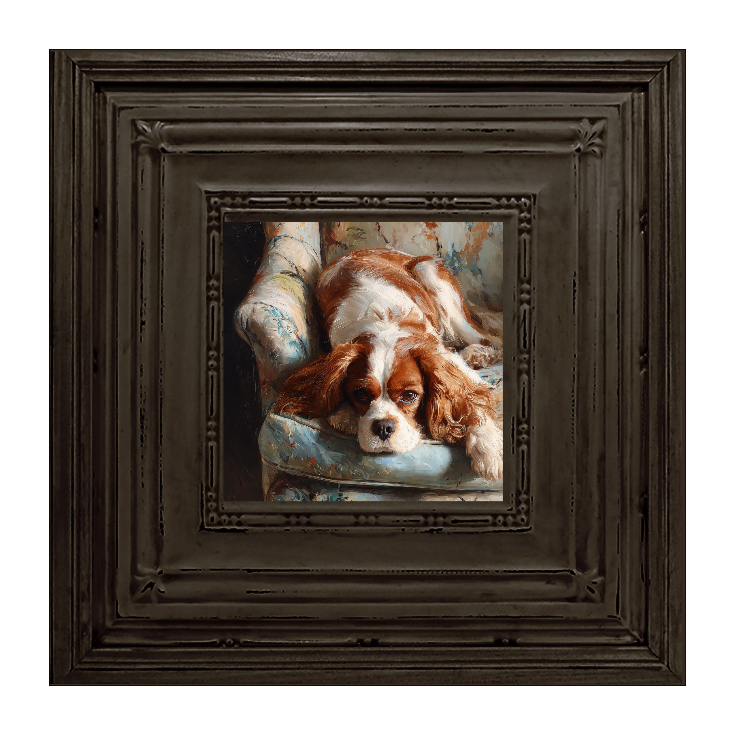 Armchair with Cavalier King Charles Spaniel