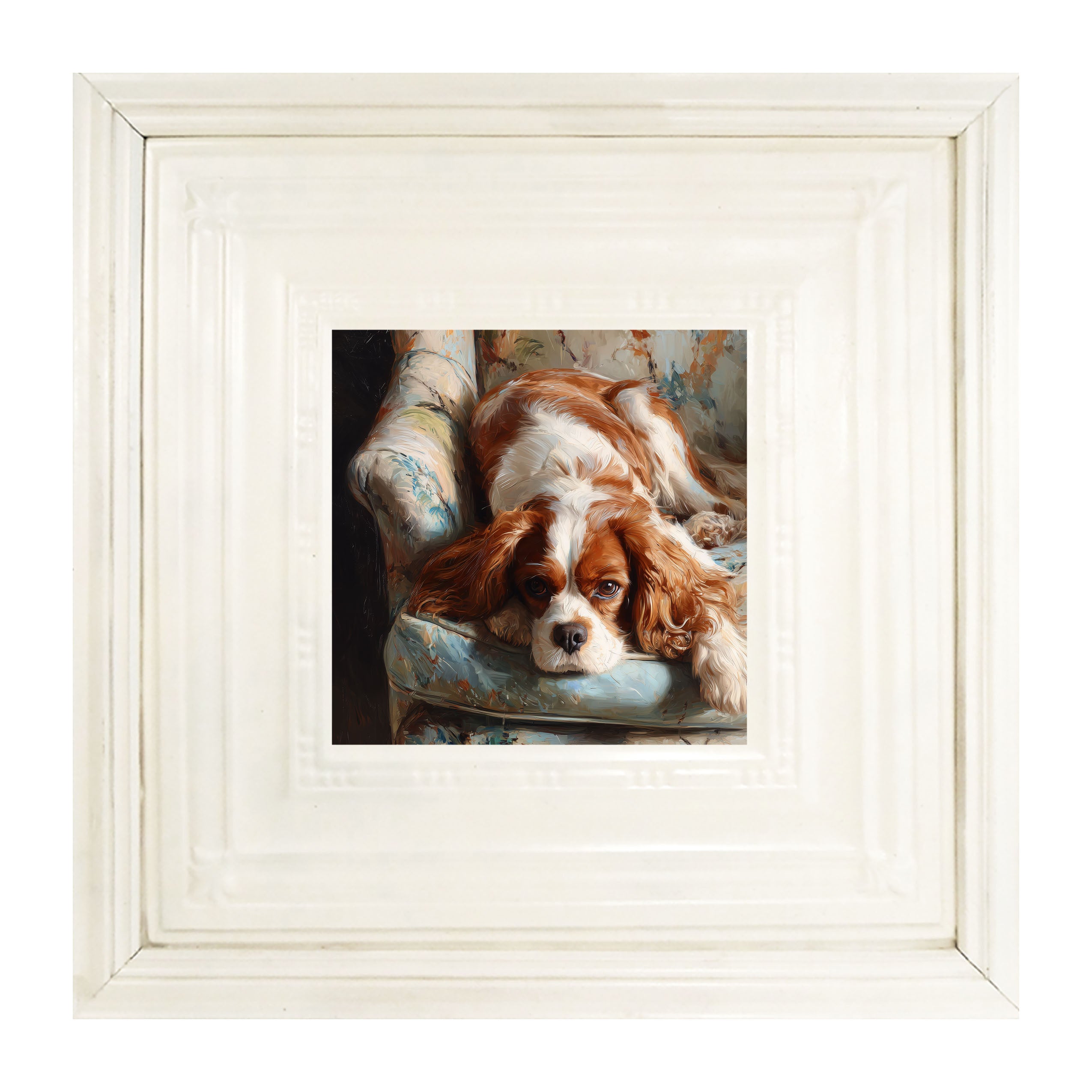 Armchair with Cavalier King Charles Spaniel