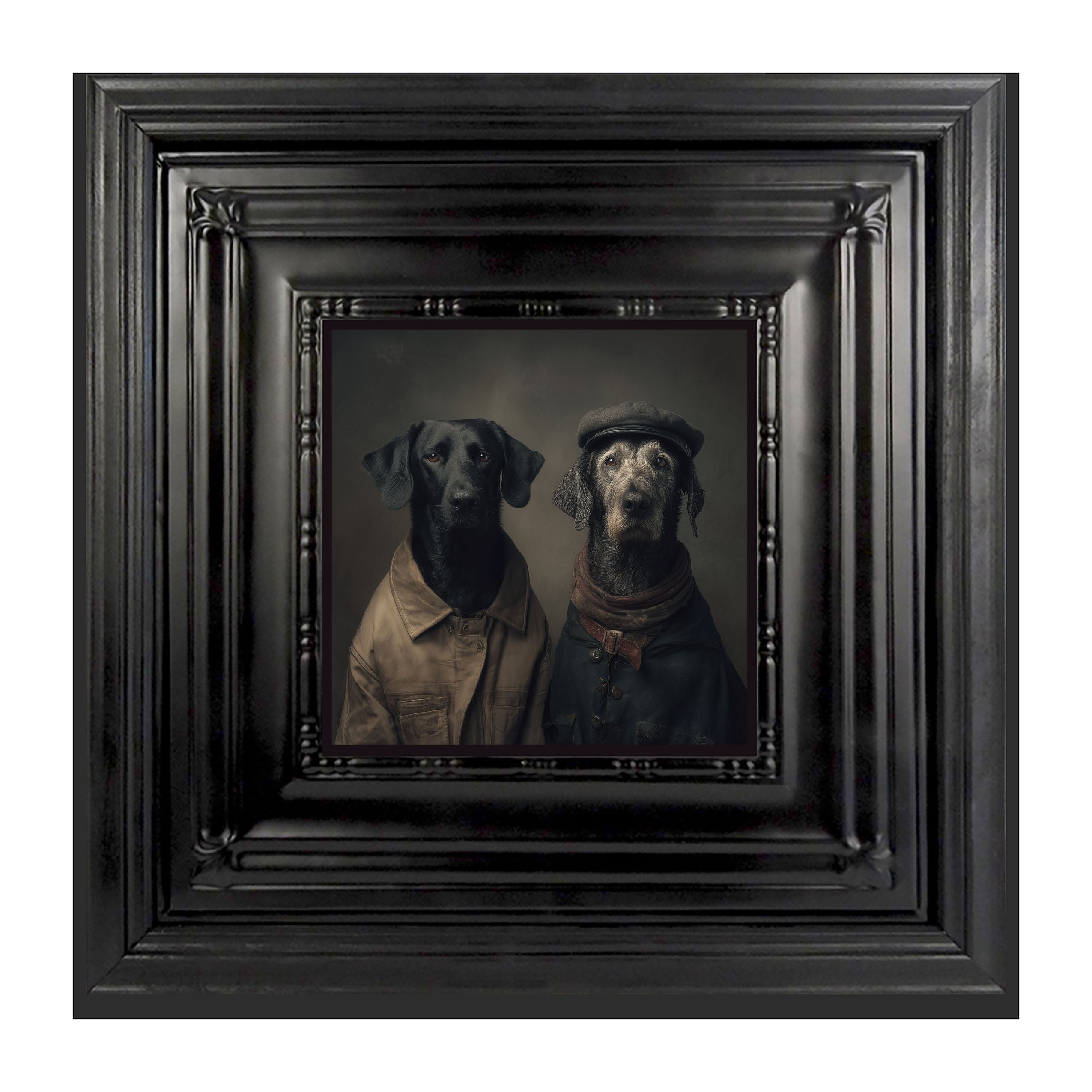 Portrait of Dogs in Coats