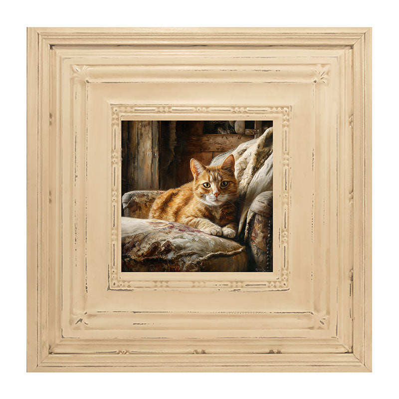 Armchair with Orange Tabby Cat