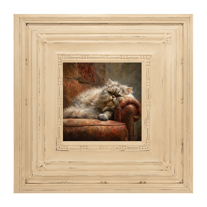 Armchair with Lounging Persian Cat
