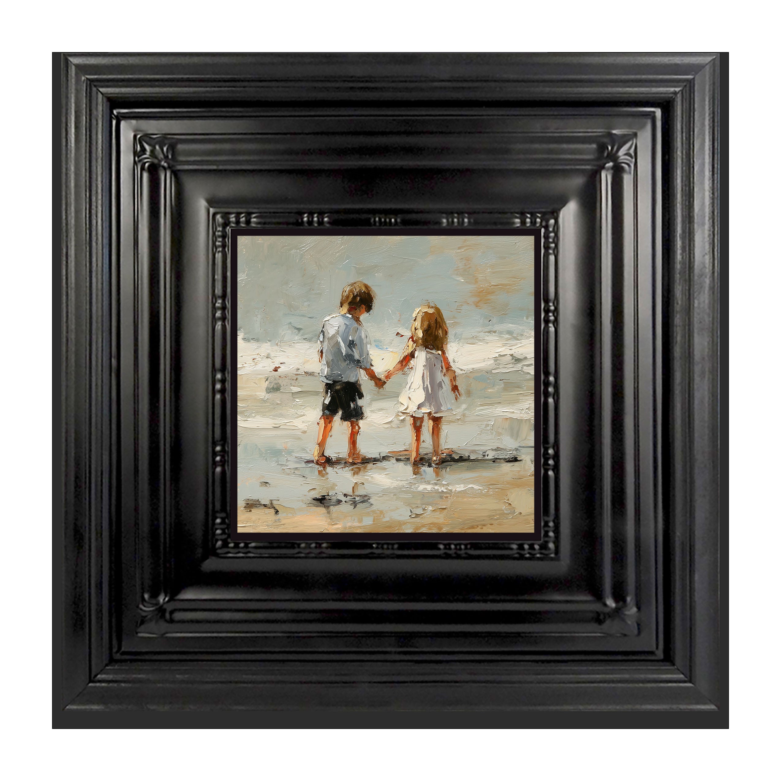 Children walking along Beach