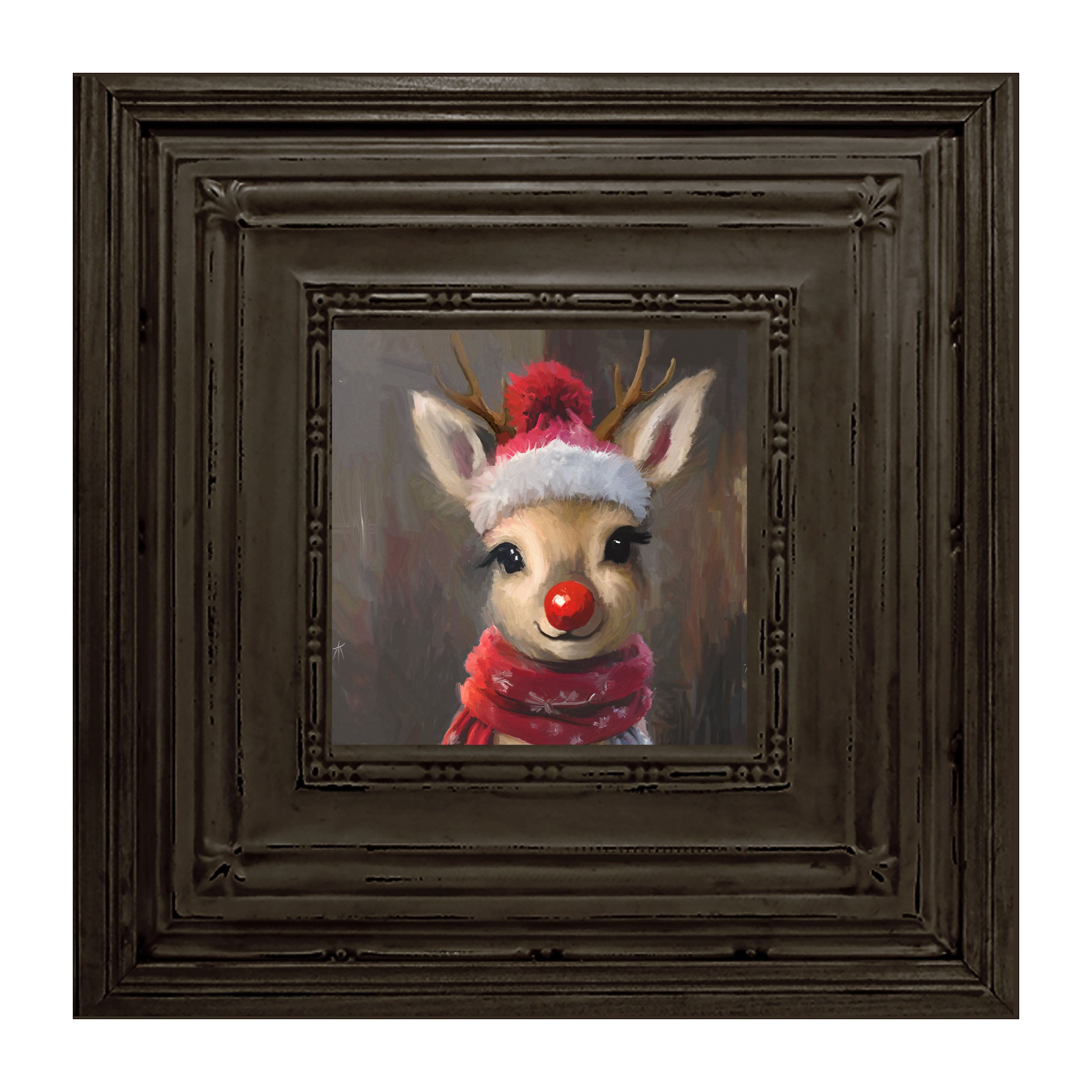 The red nosed reindeer in winter
