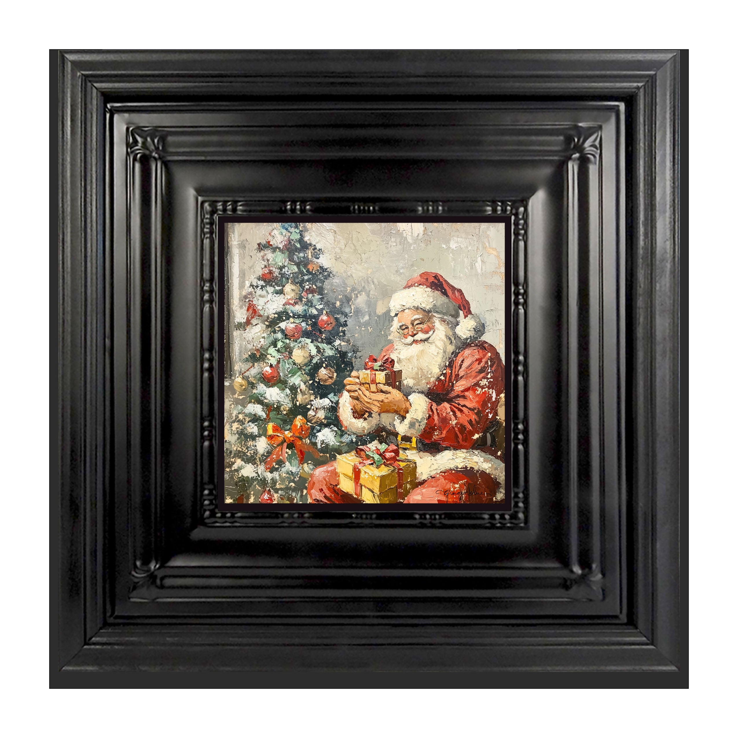 Santa Placing Presents under the Tree