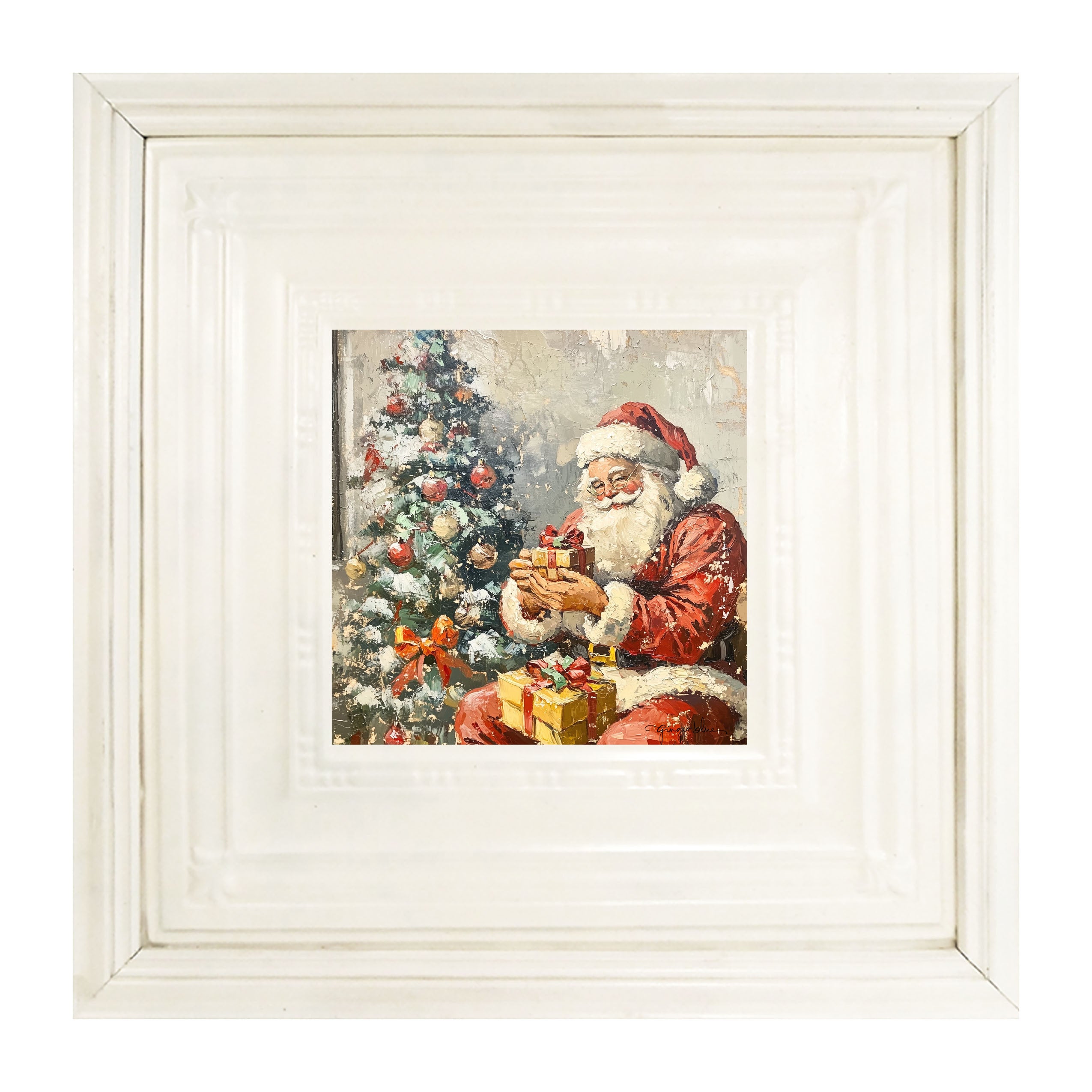 Santa Placing Presents under the Tree