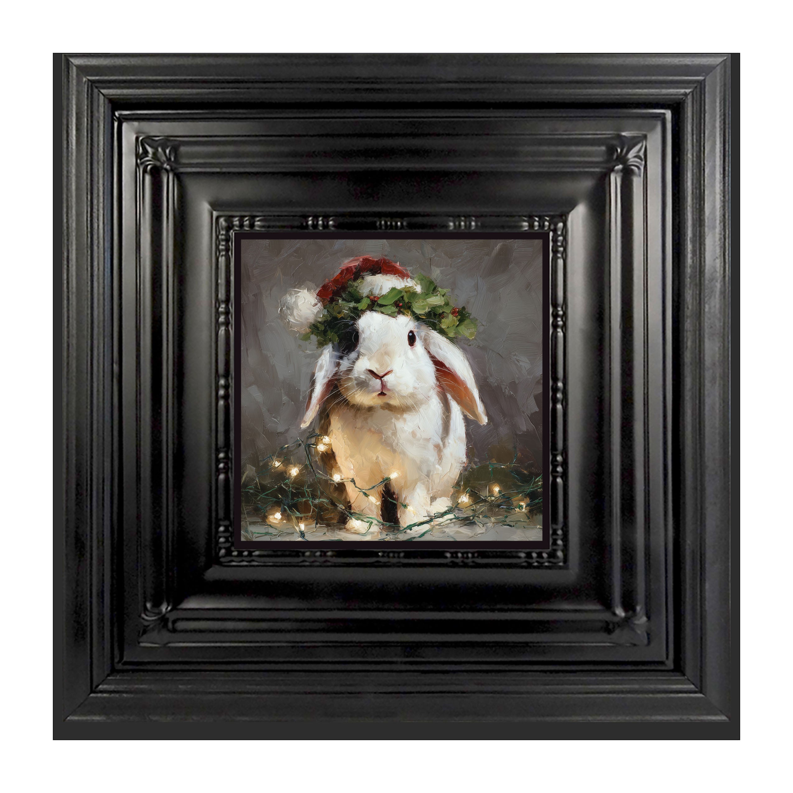 Christmas Lights with White Bunny