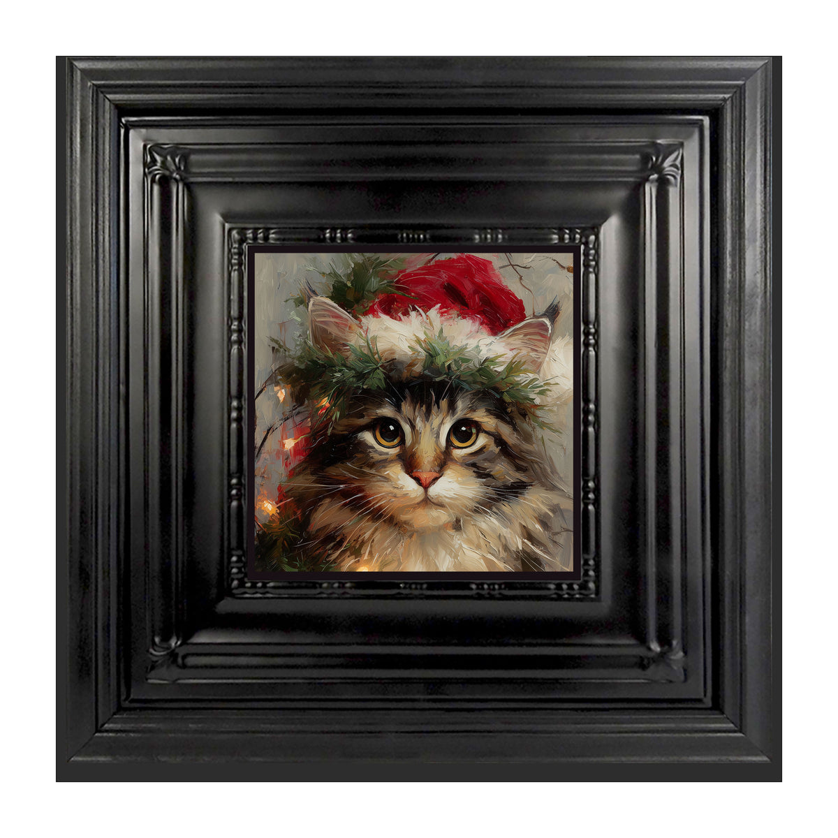 Christmas Lights with Furry Cat