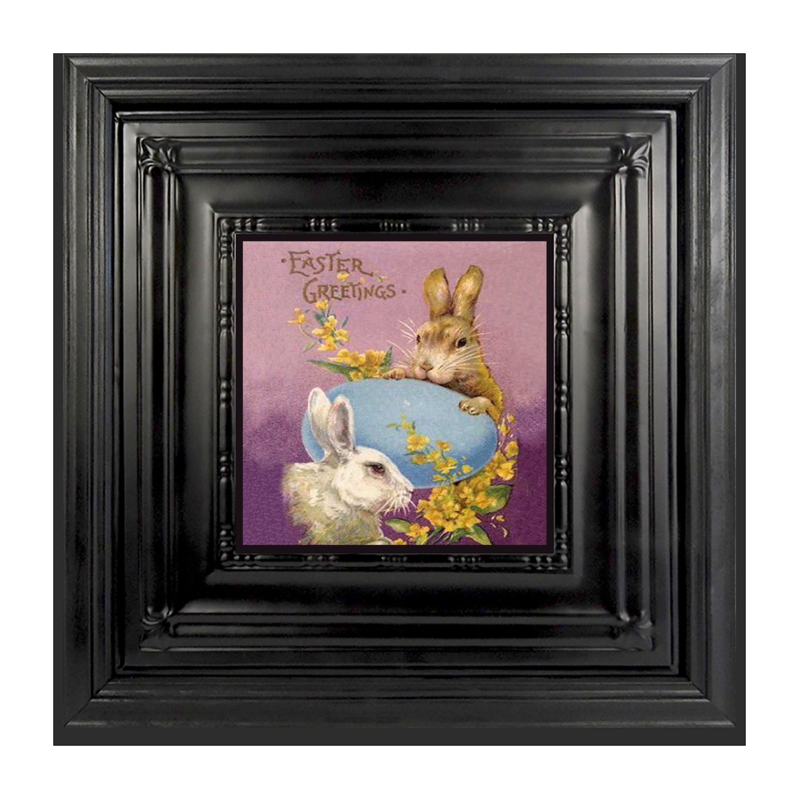 Easter Greetings Bunnies - Framed art