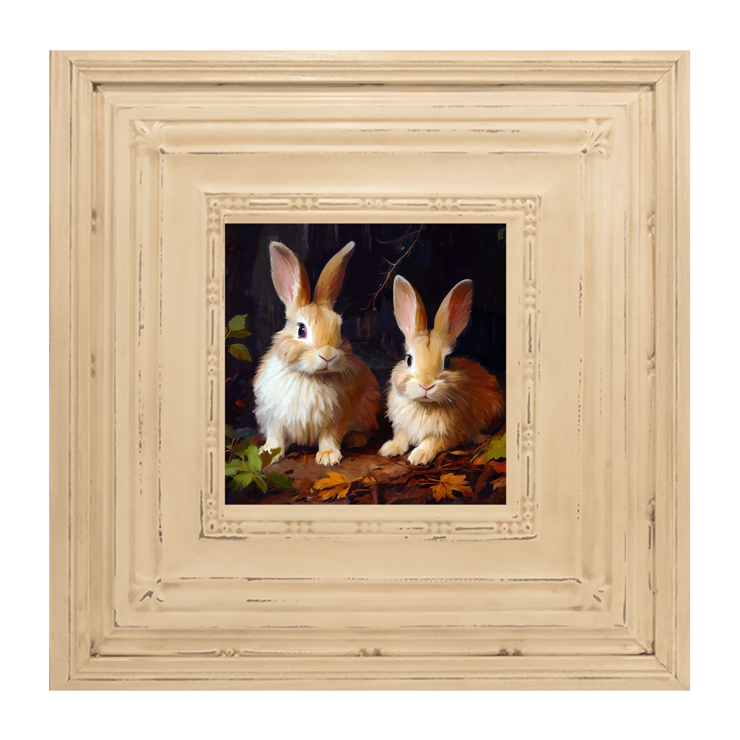 Bunnies with leaves