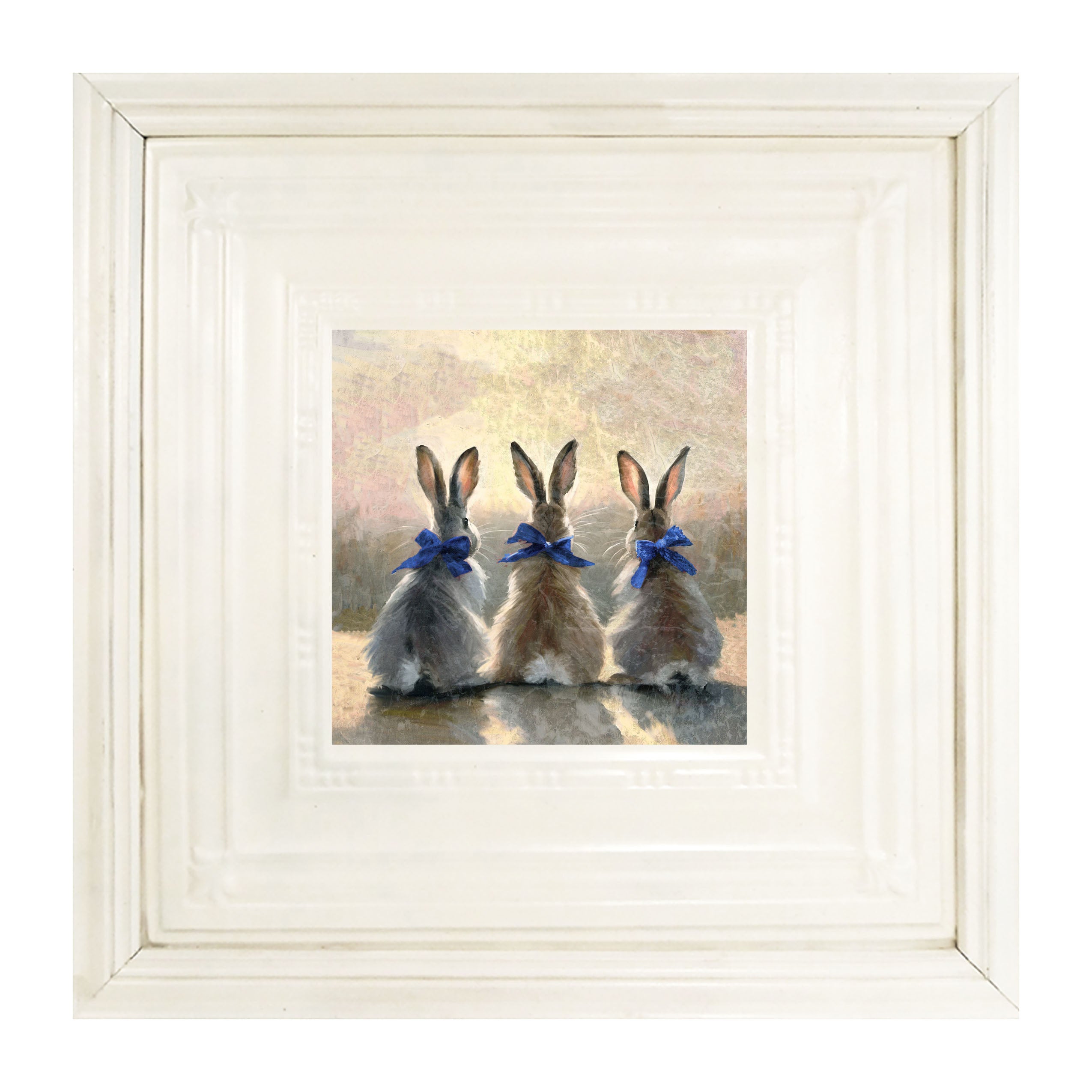 Bunnies with Blue Bows