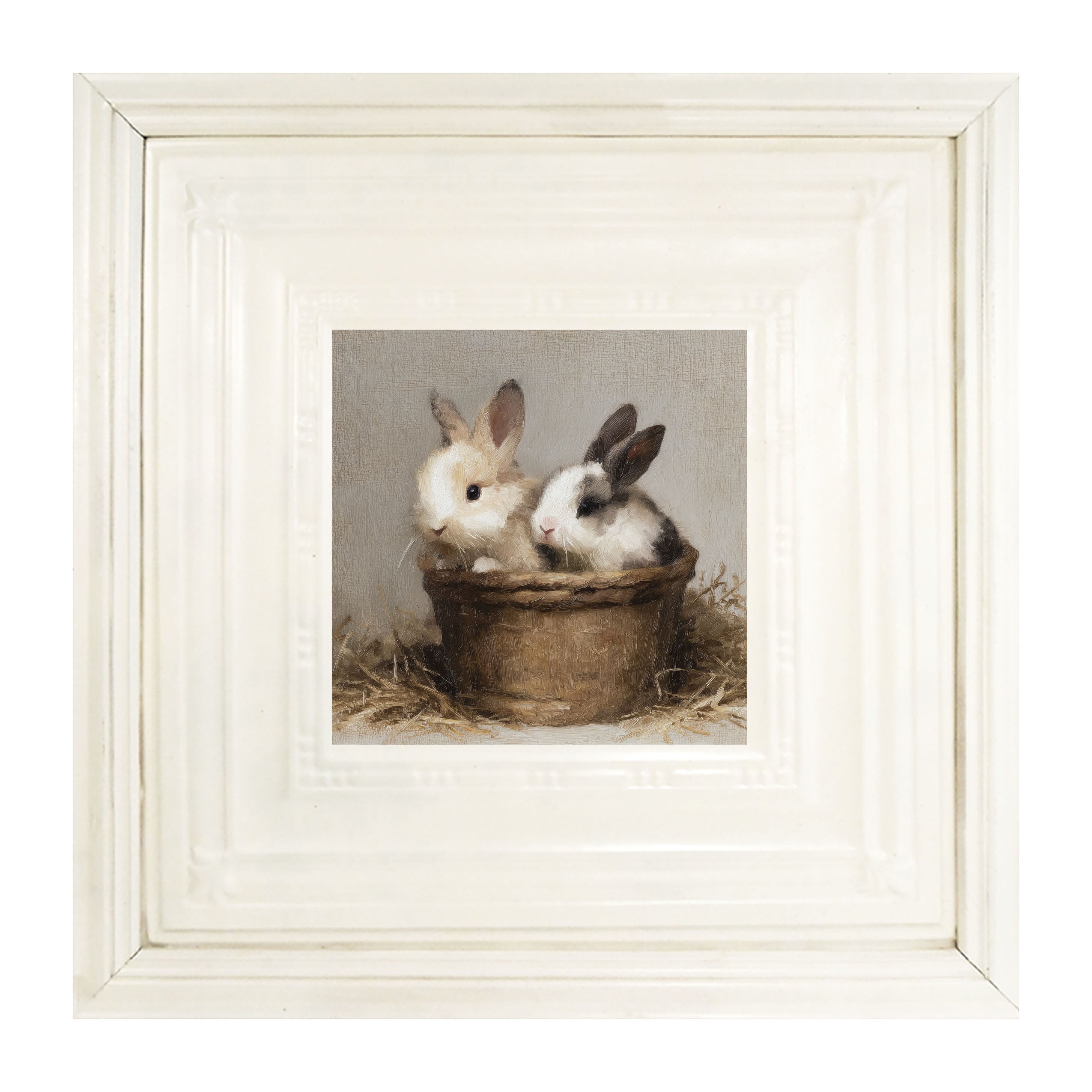 Easter Basket - Two Bunnies