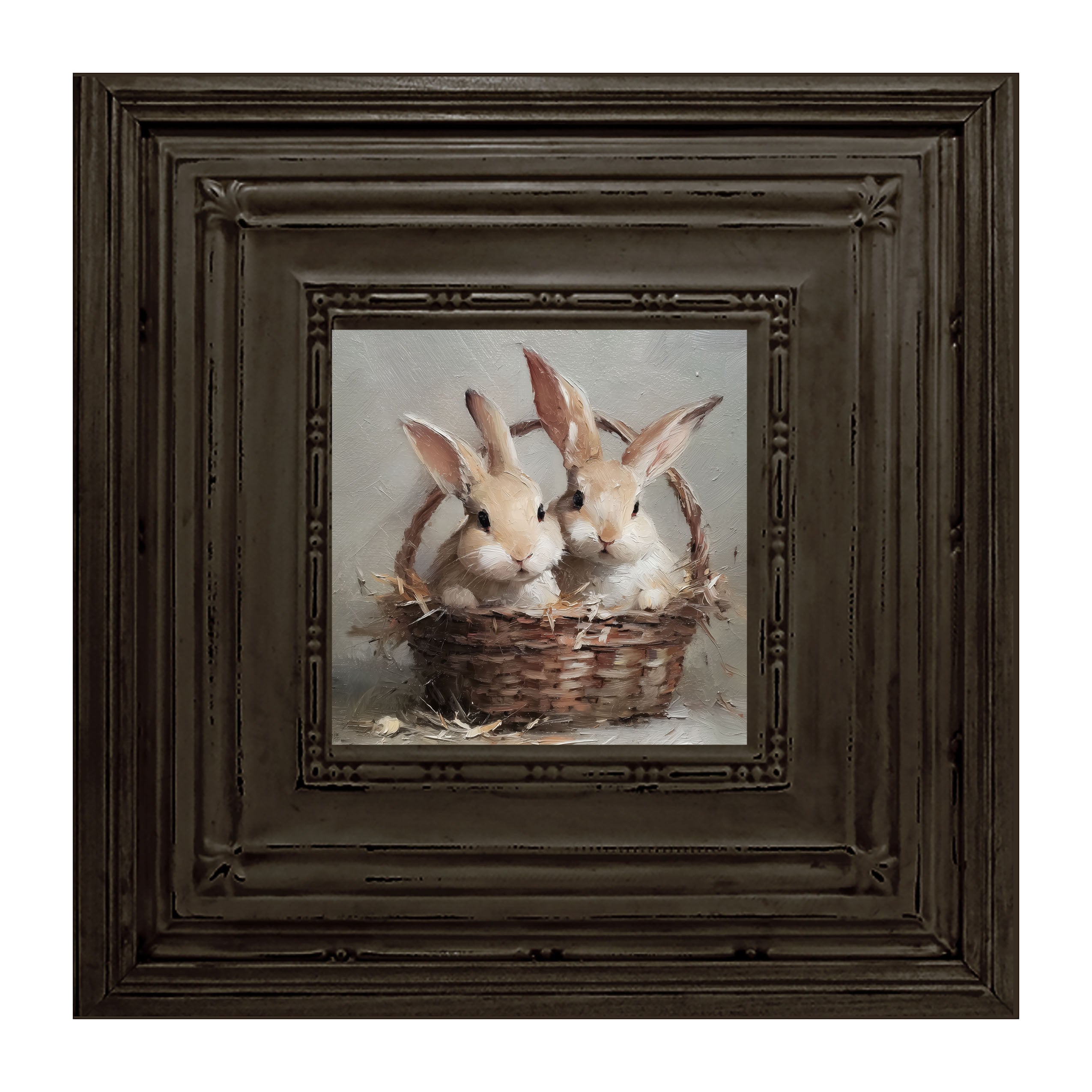 Easter Basket - Pair of Bunnies