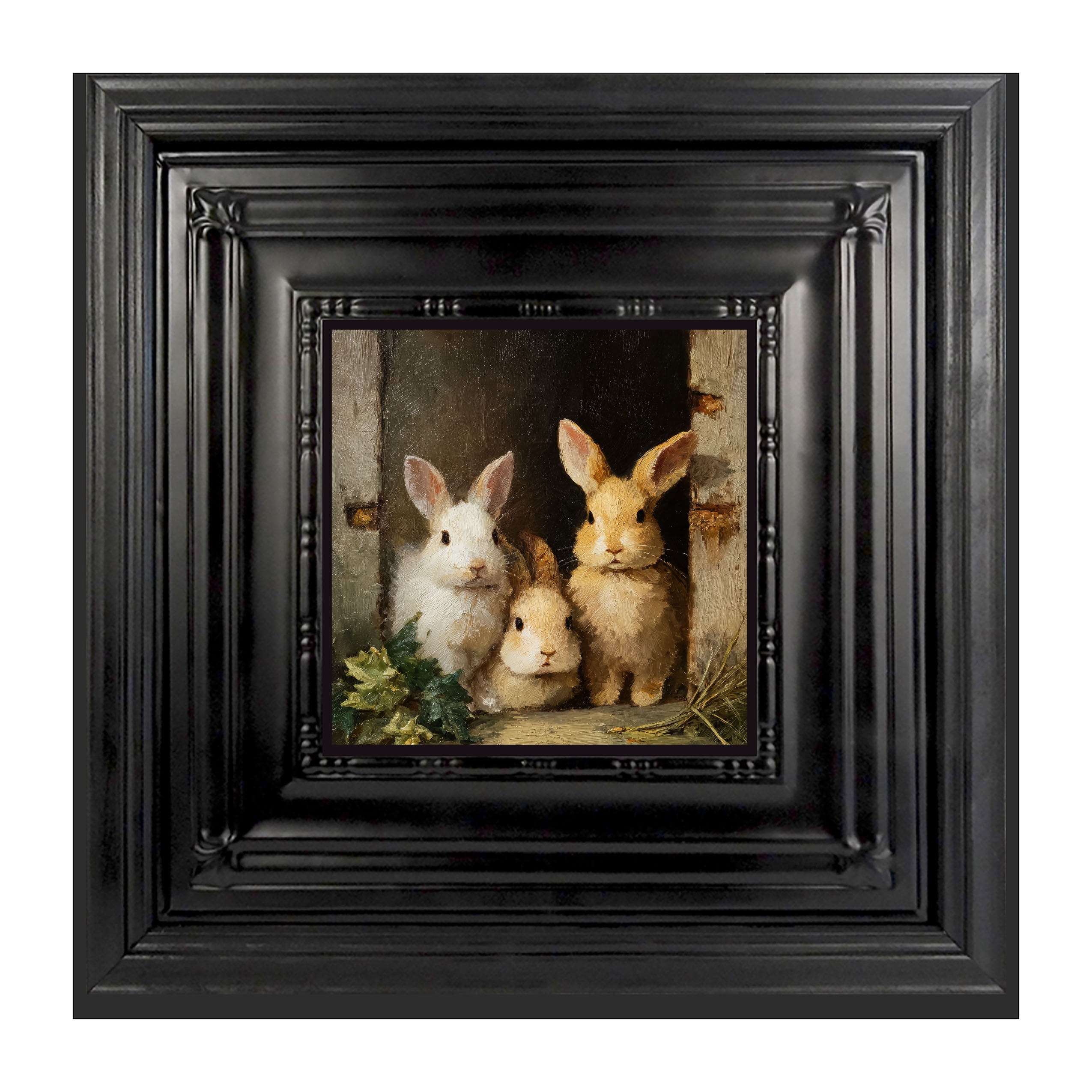 Three Rabbits in Doorway