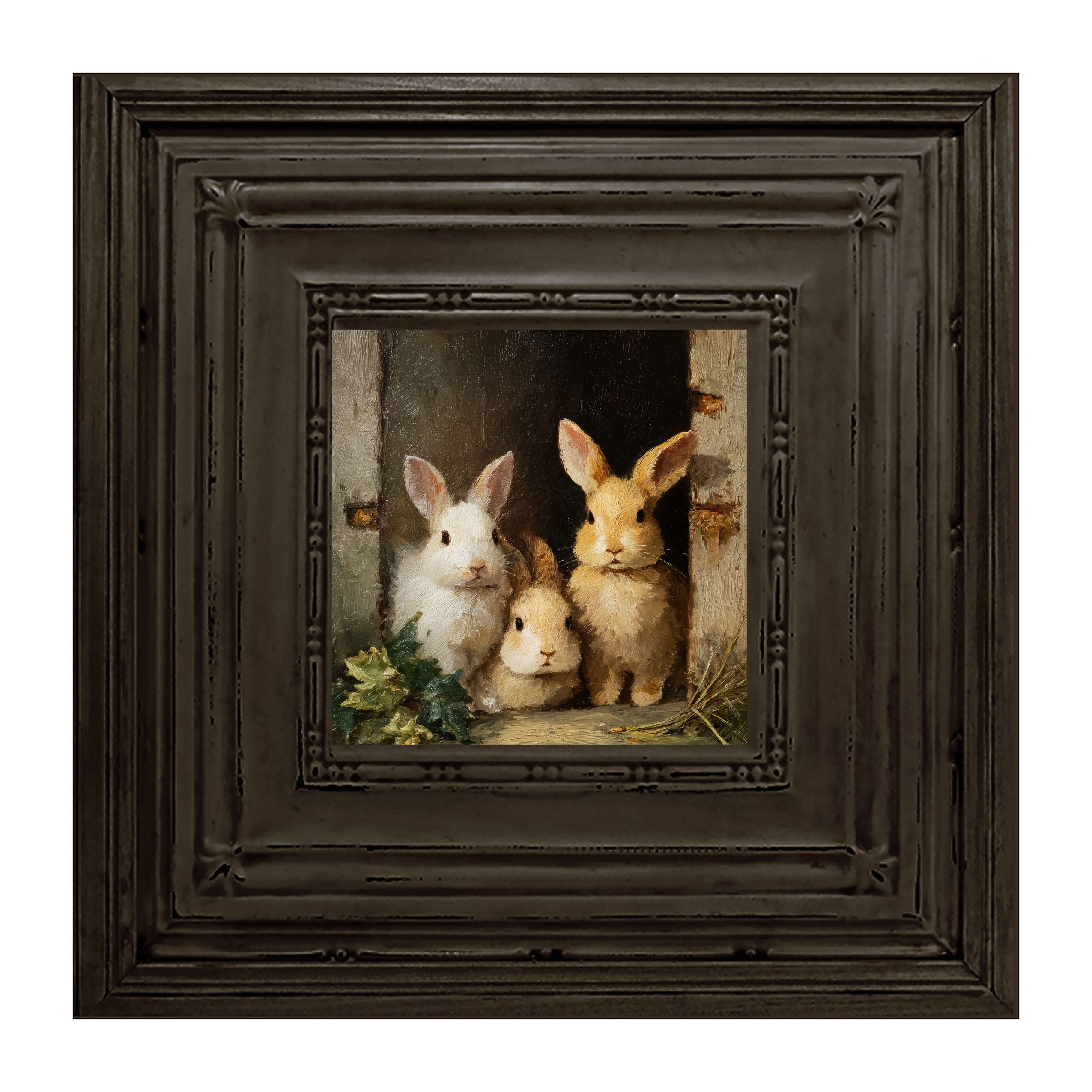 Three Rabbits in Doorway