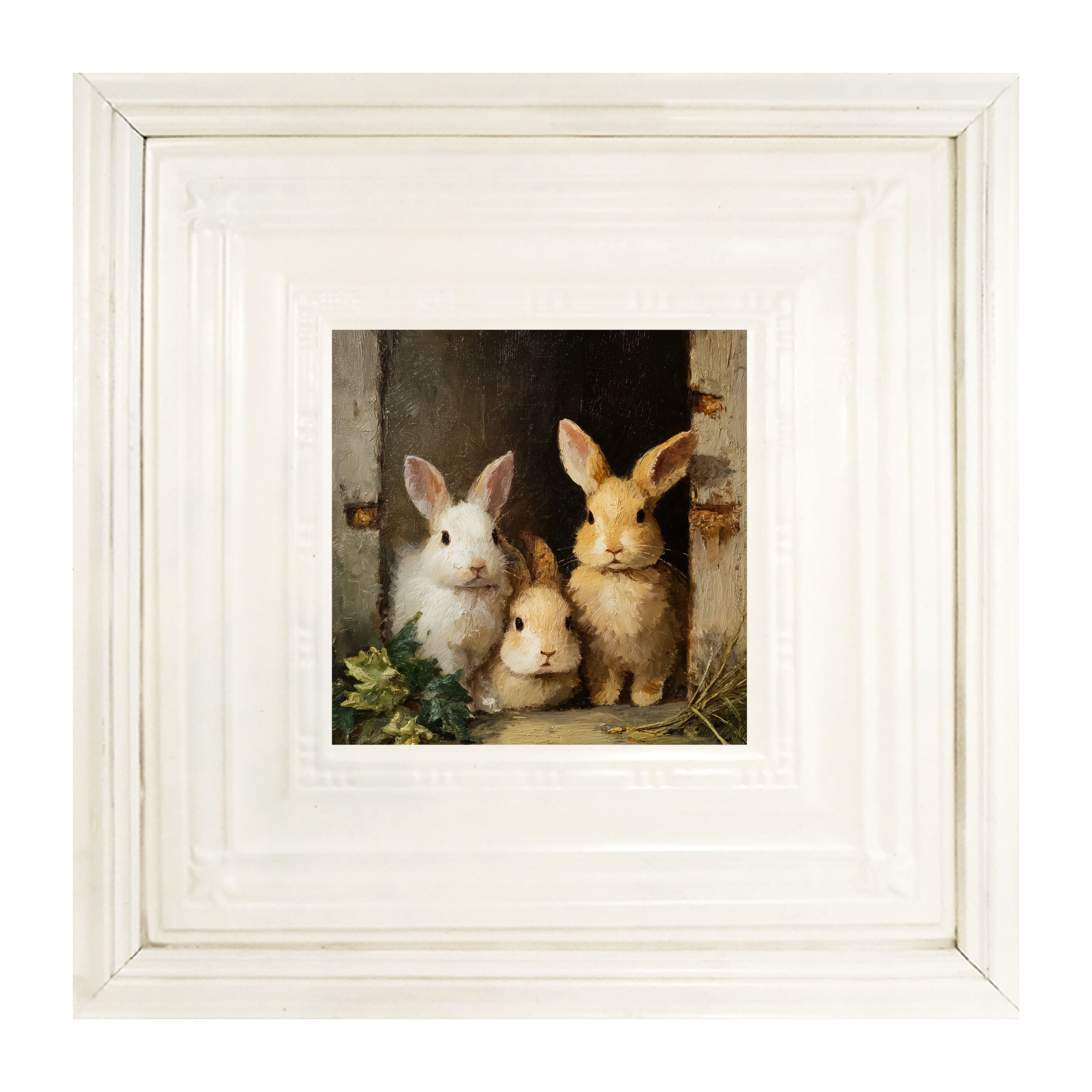 Three Rabbits in Doorway