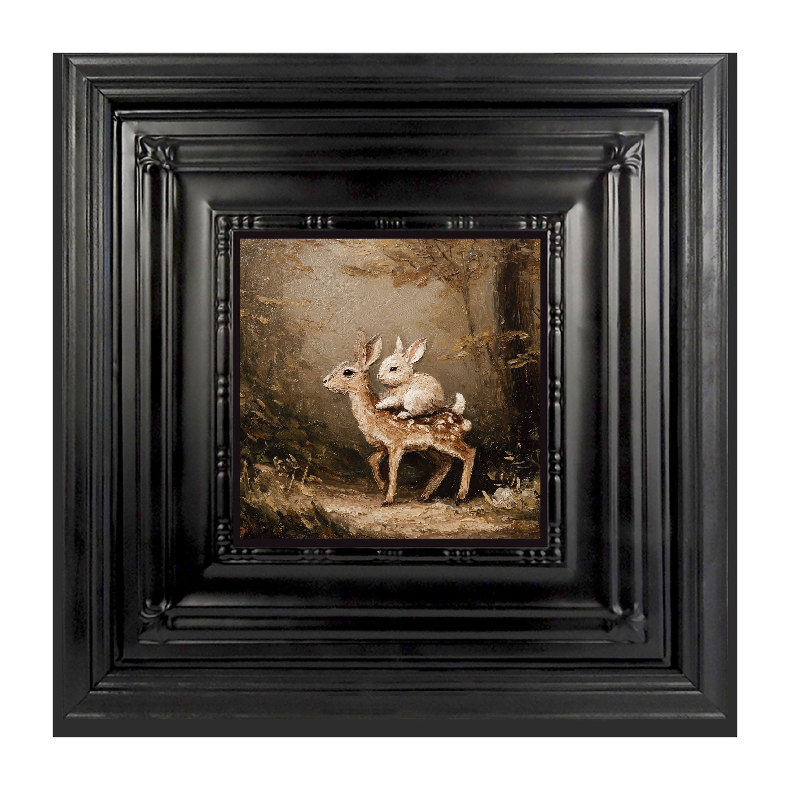 Bunny on Deer in Forest