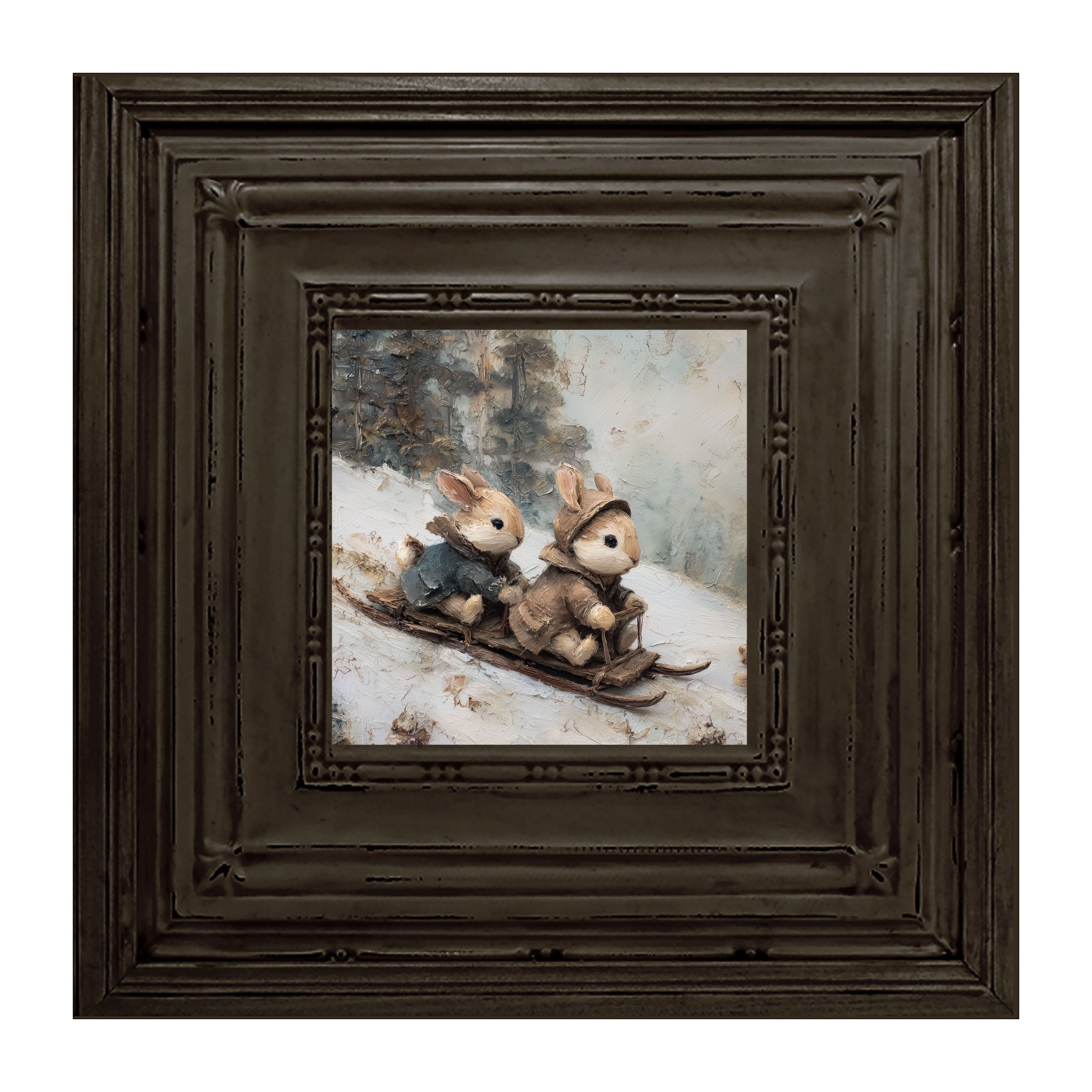 Bunnies Sledding