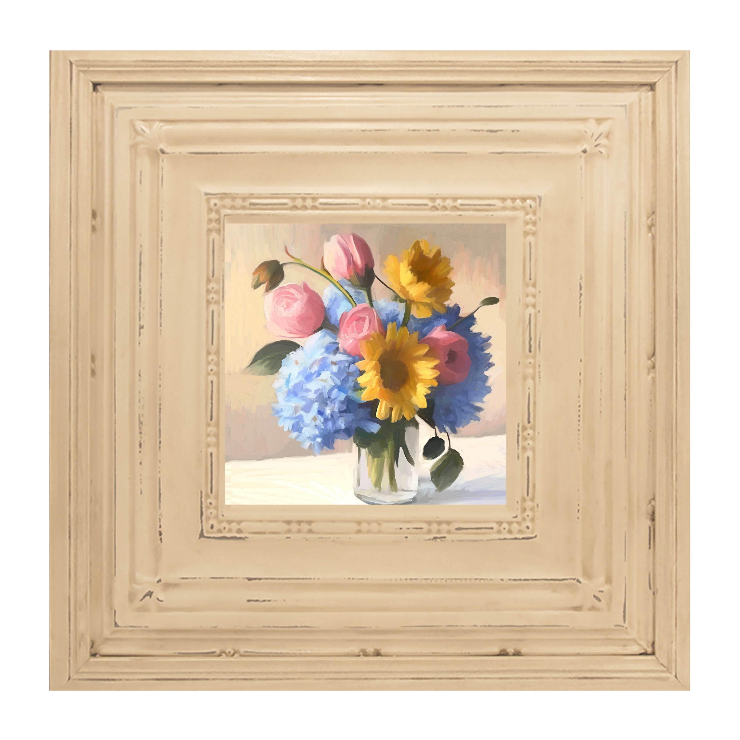 Glass Vase Overflowing with flowers