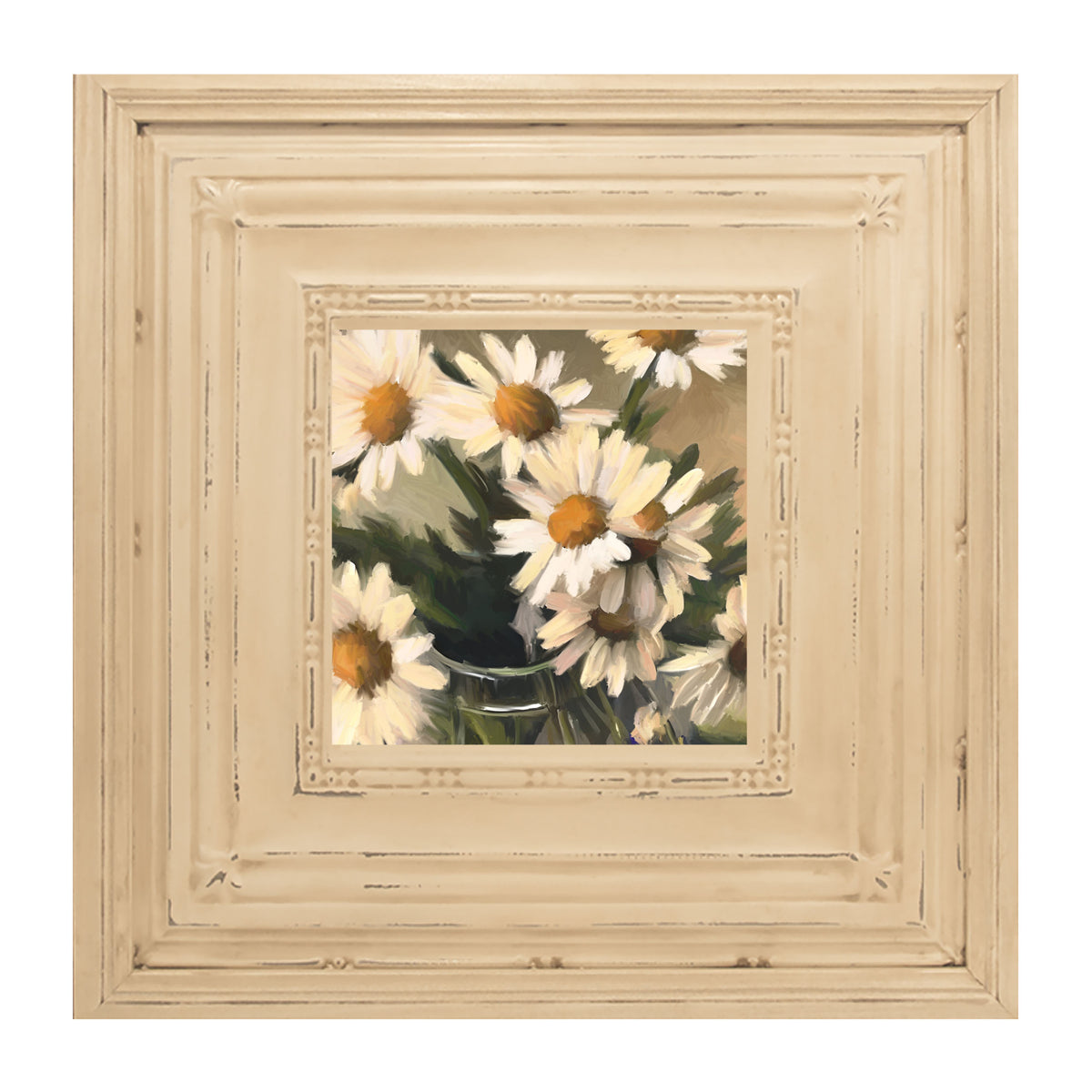 Glass Vase of Daisies