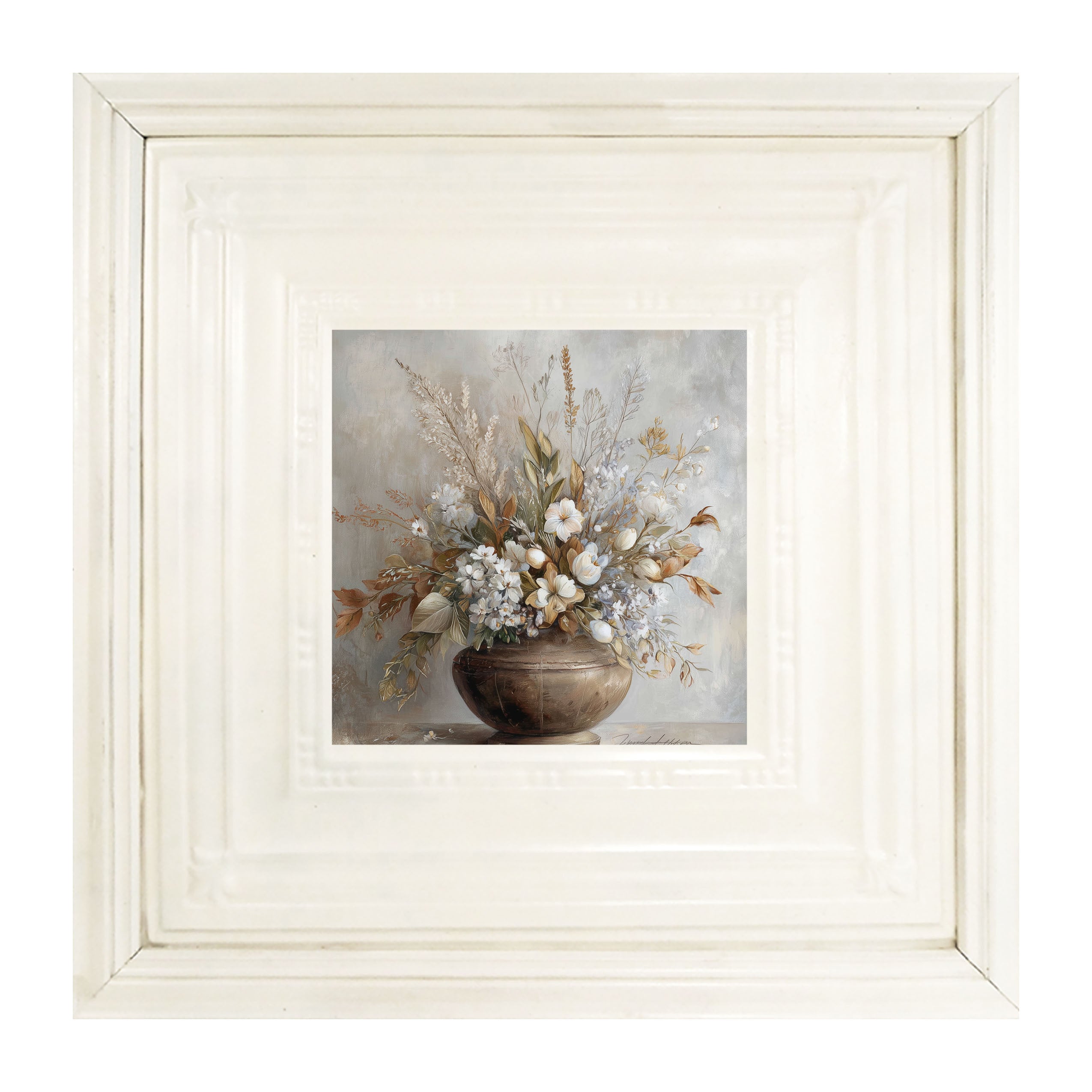 Copper Vase with Floral Bouquet