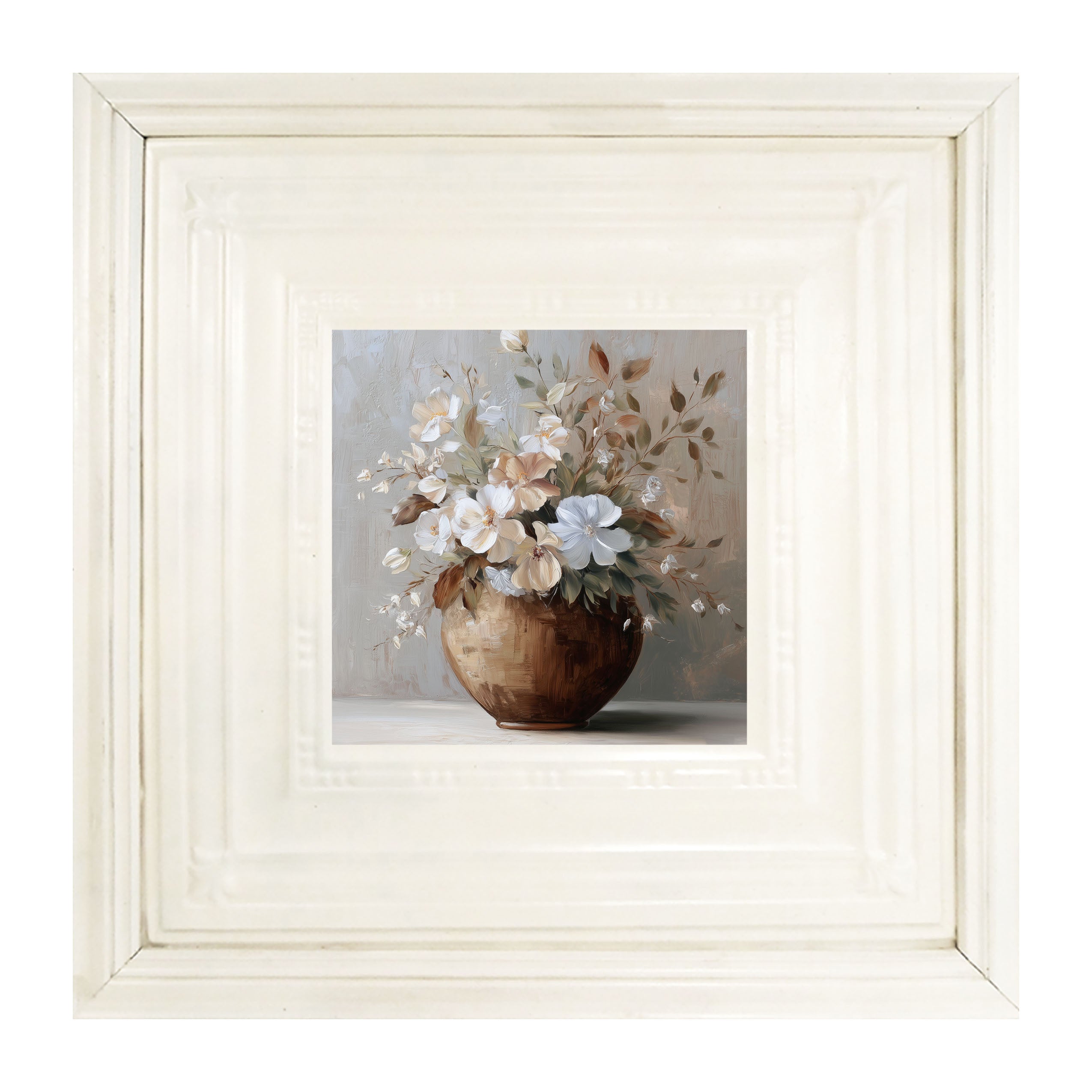 Copper Vase with Blooming Flowers