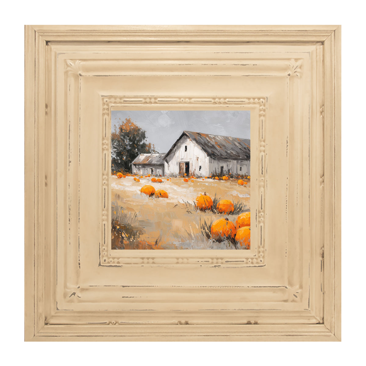 Orange Pumpkins in Field