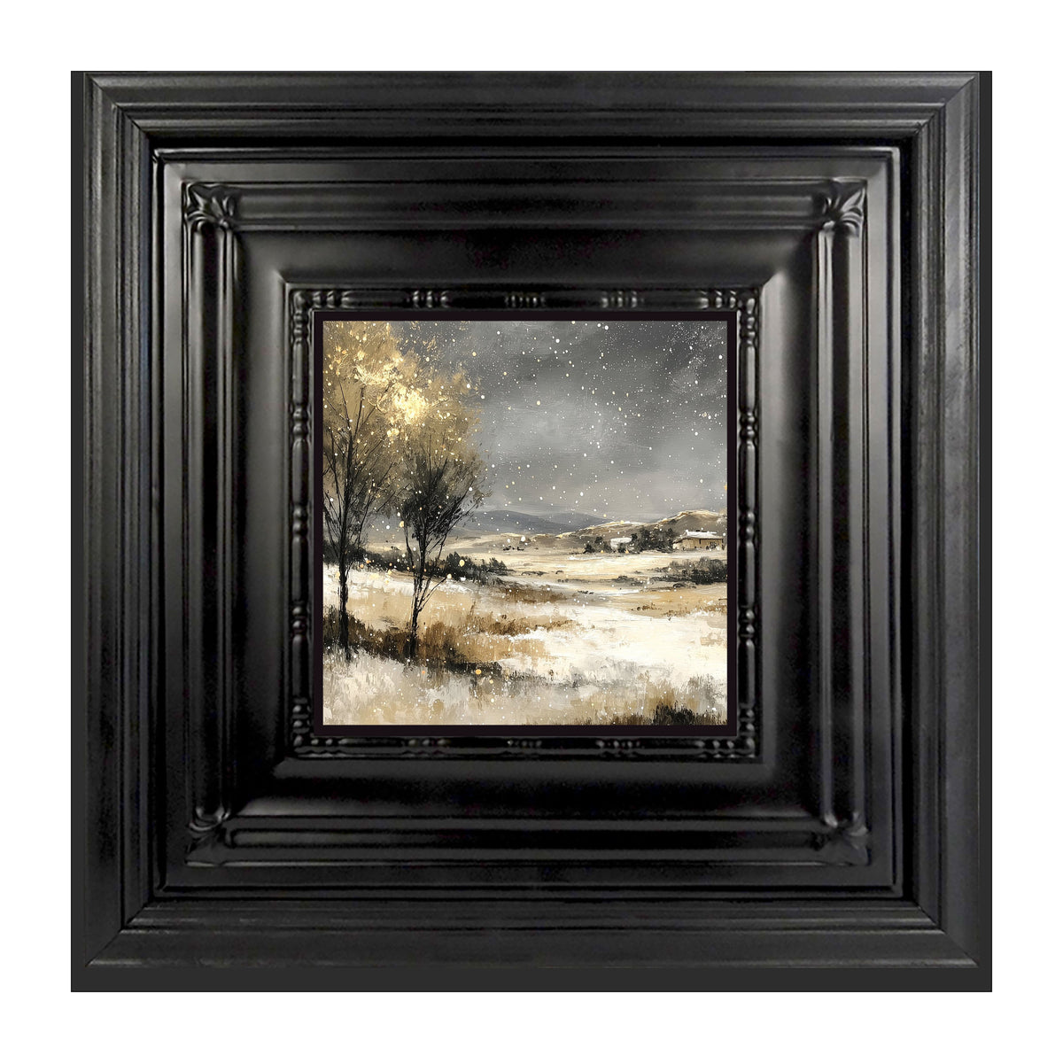 Snow Falling on a Field
