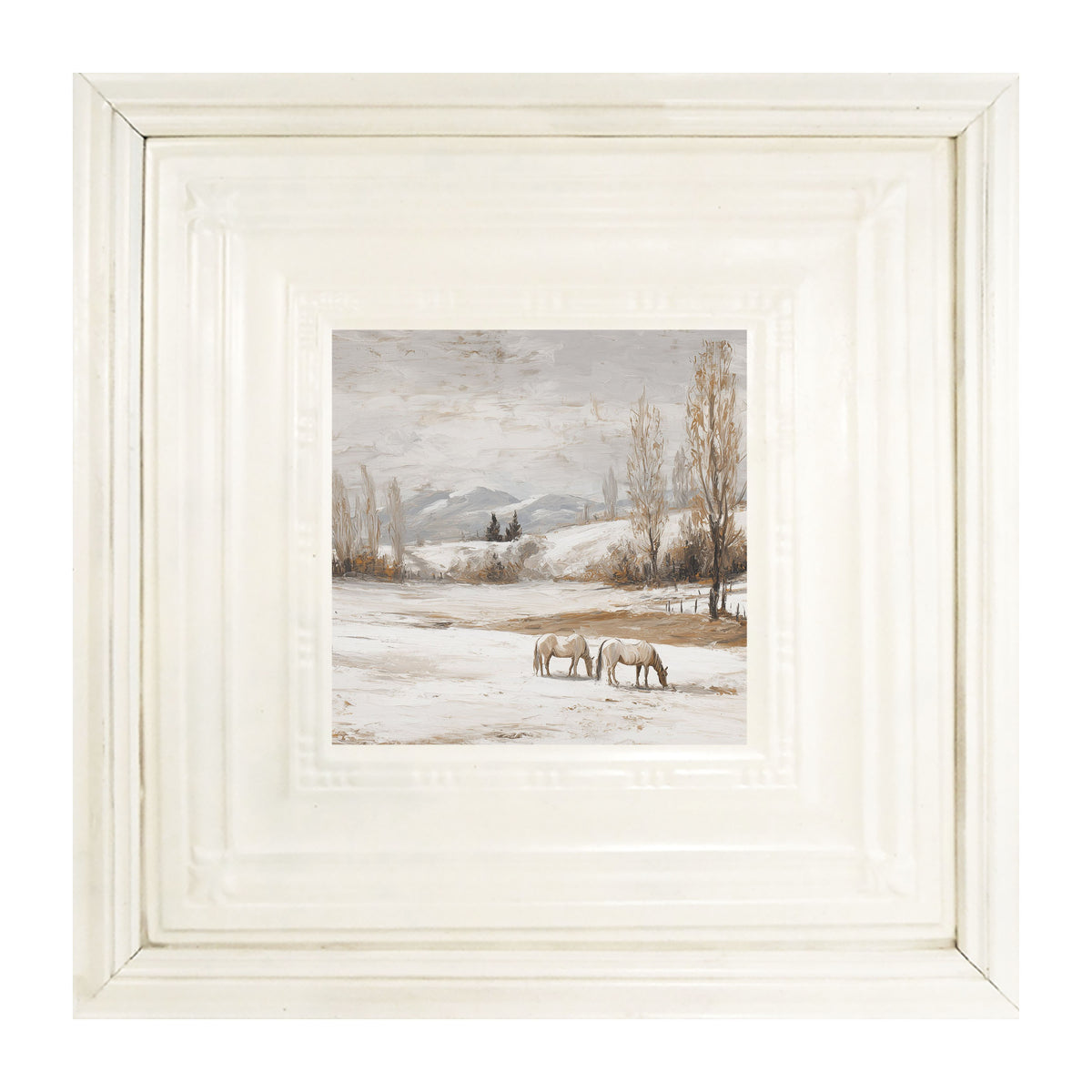 Horses in a Snowy Field