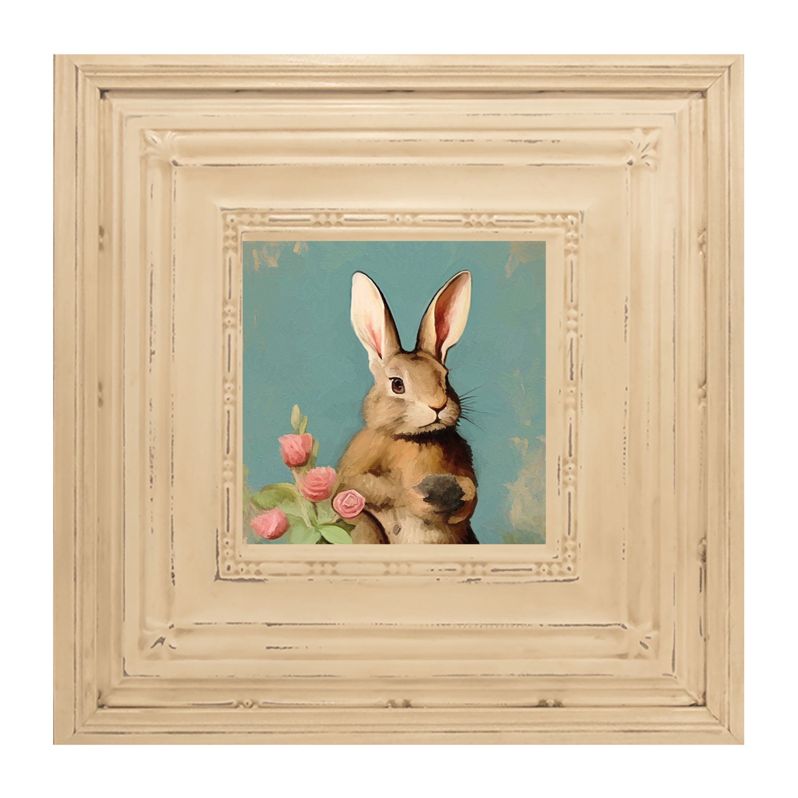 Pastel bunny with roses