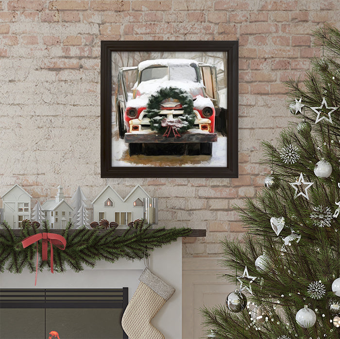 Wreath Truck with Snow