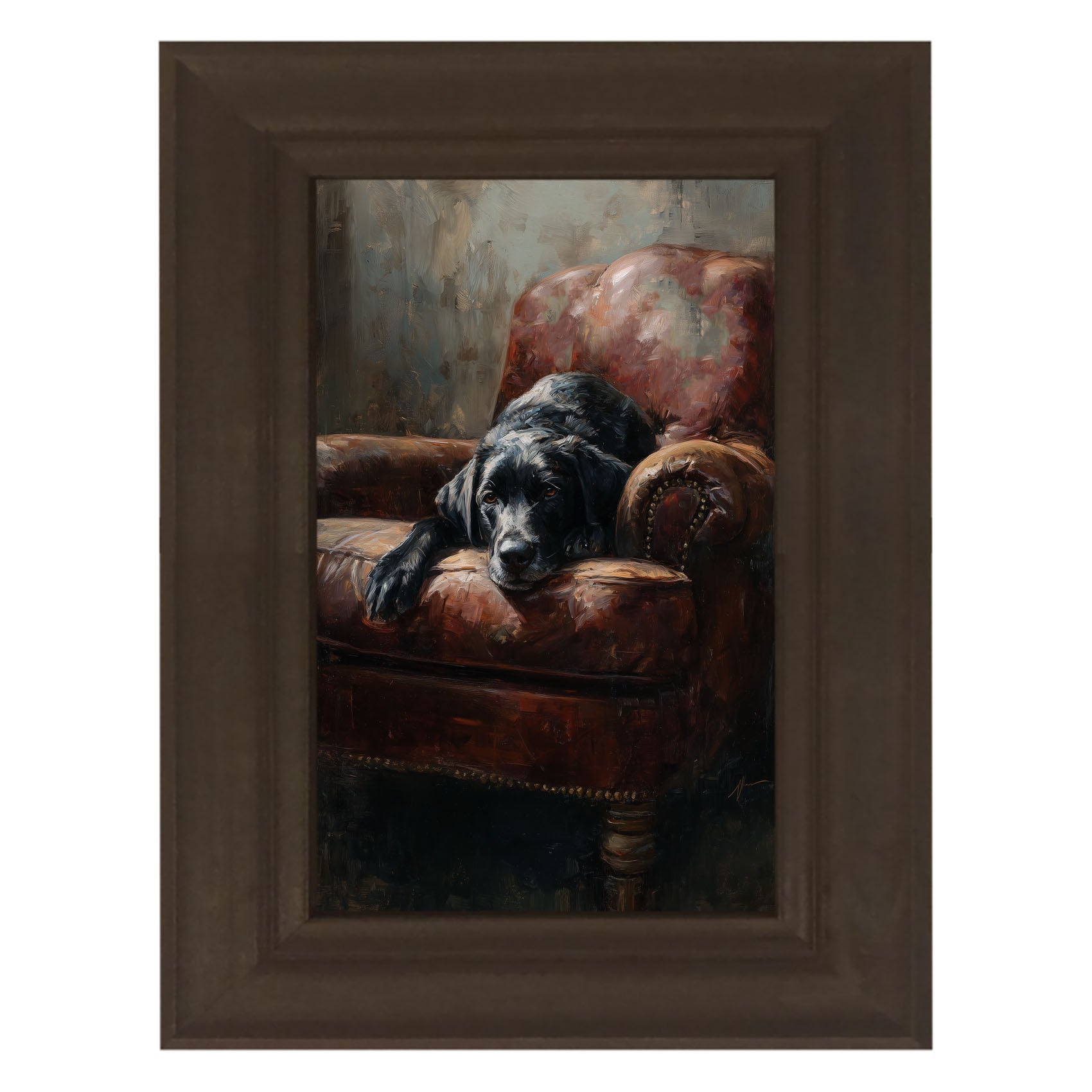Armchair with Black Lab