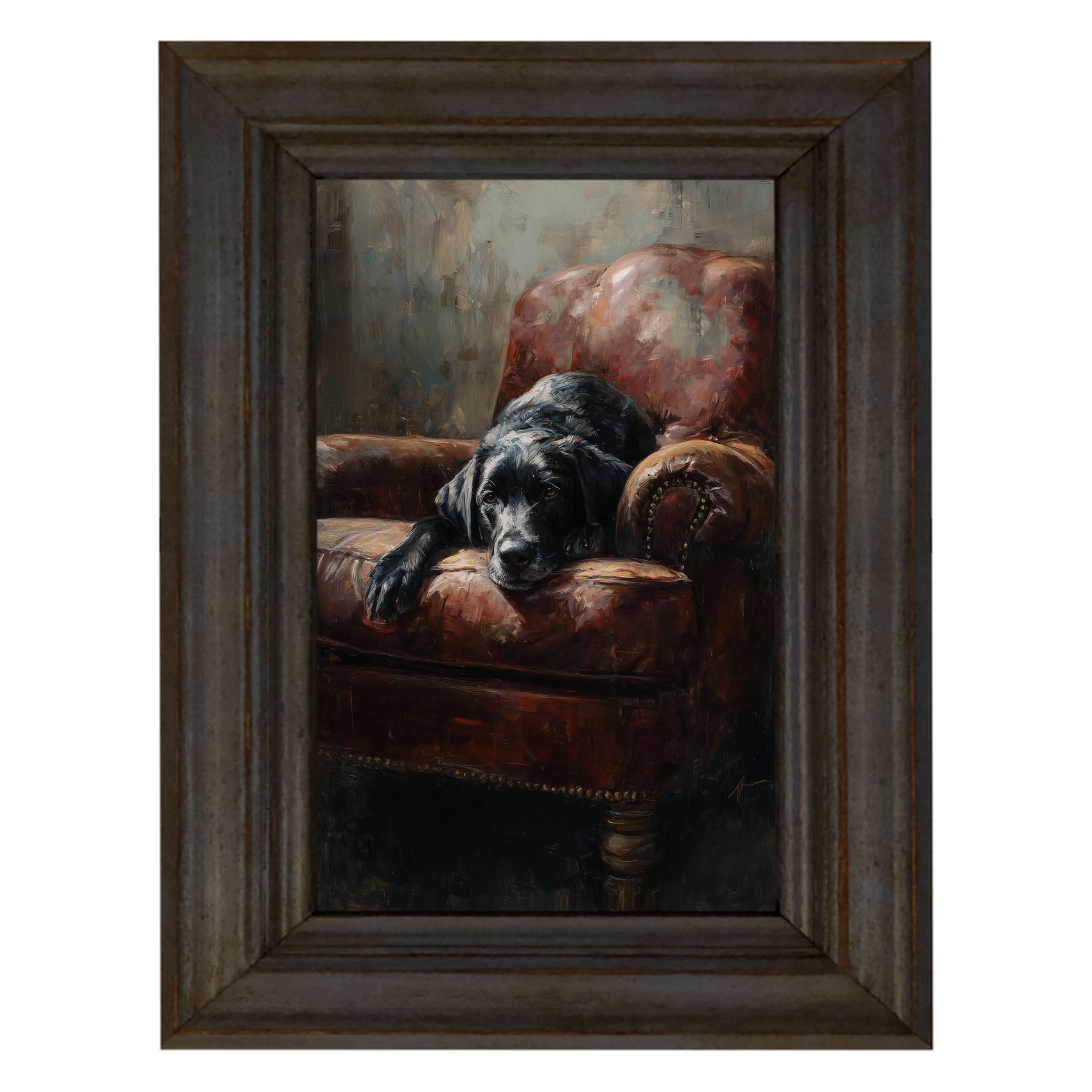 Armchair with Black Lab