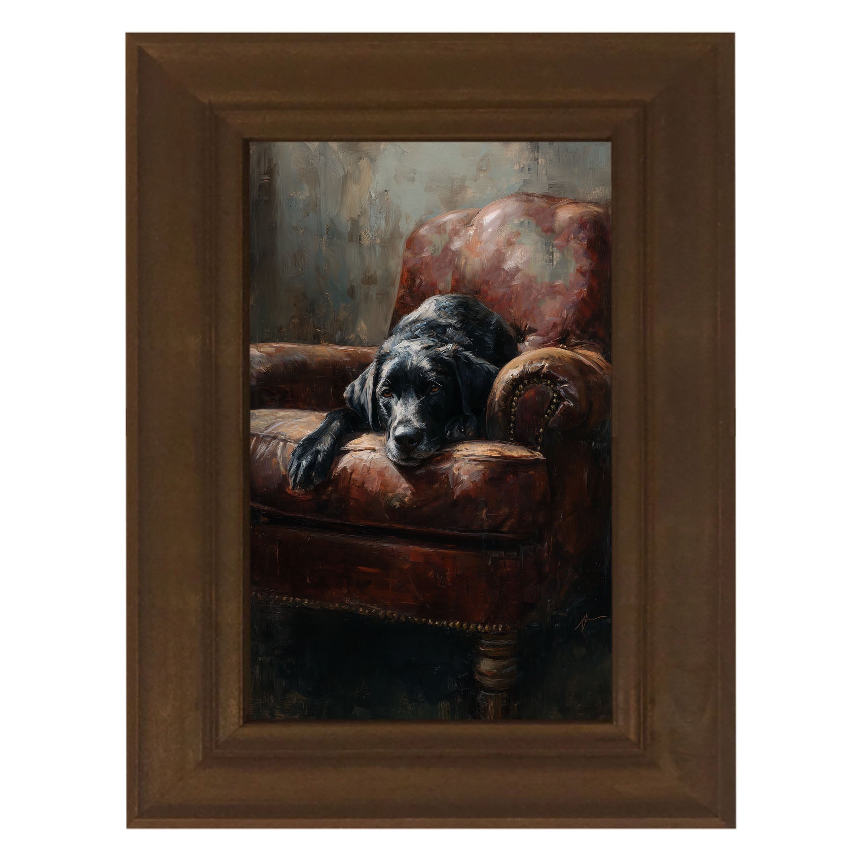 Armchair with Black Lab