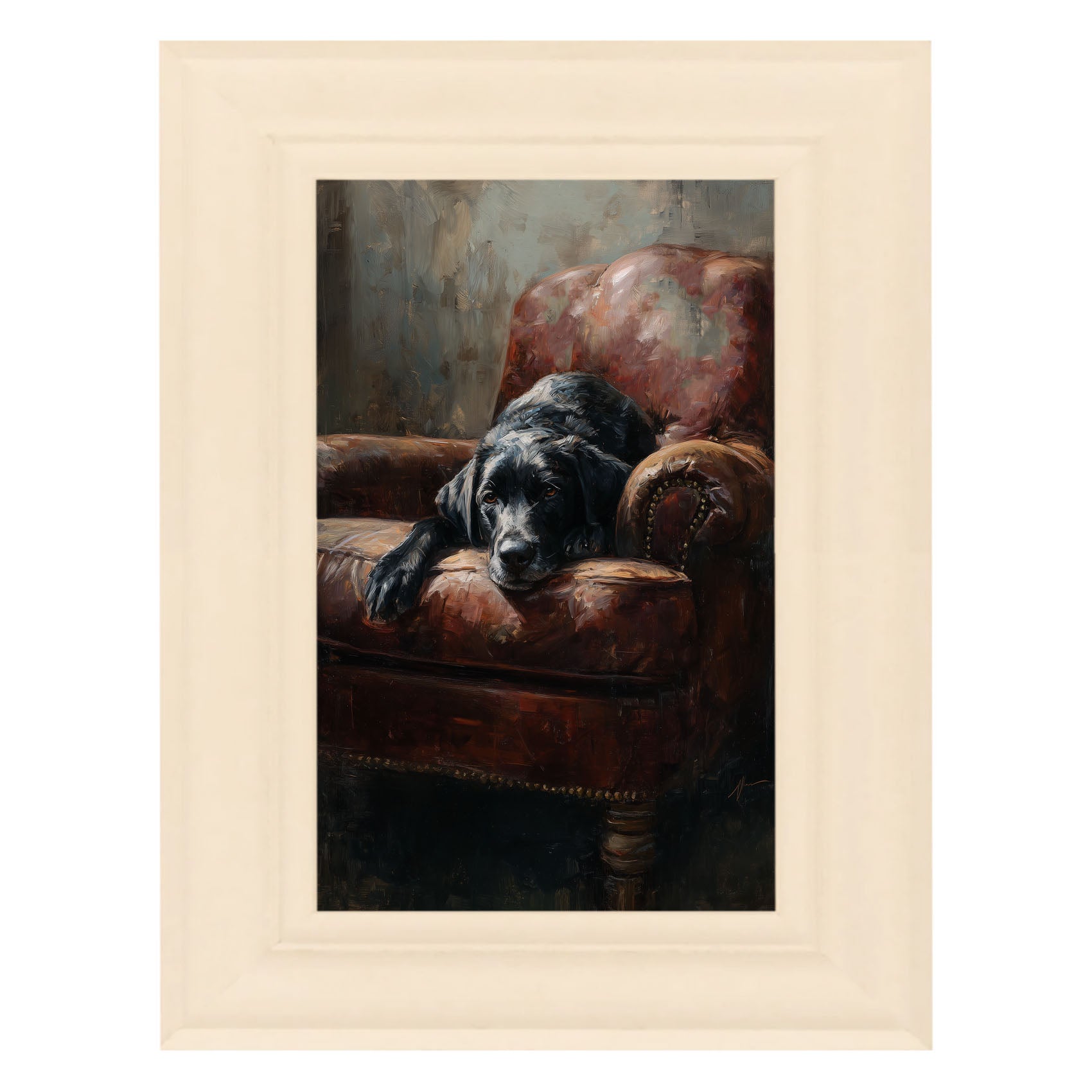 Armchair with Black Lab