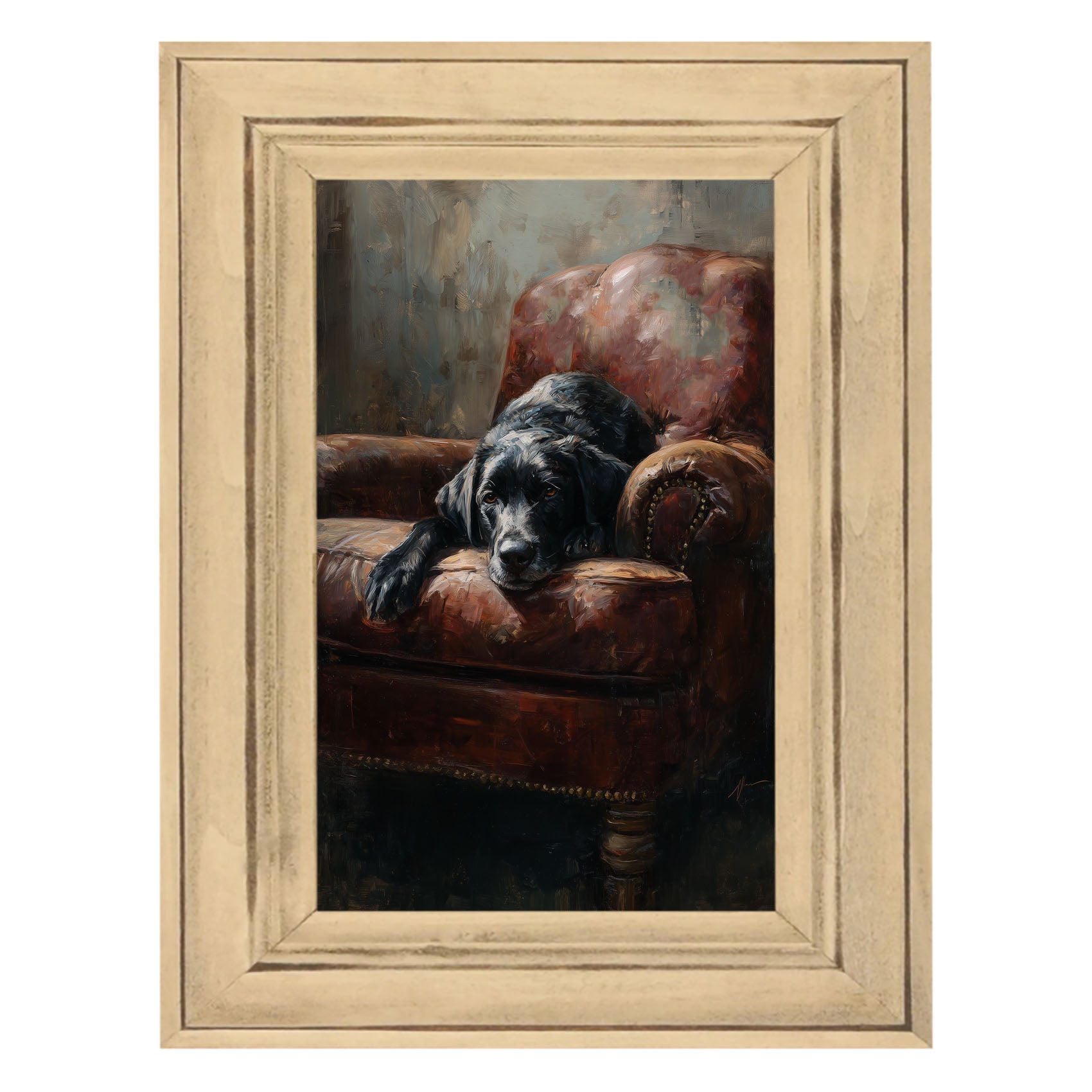 Armchair with Black Lab