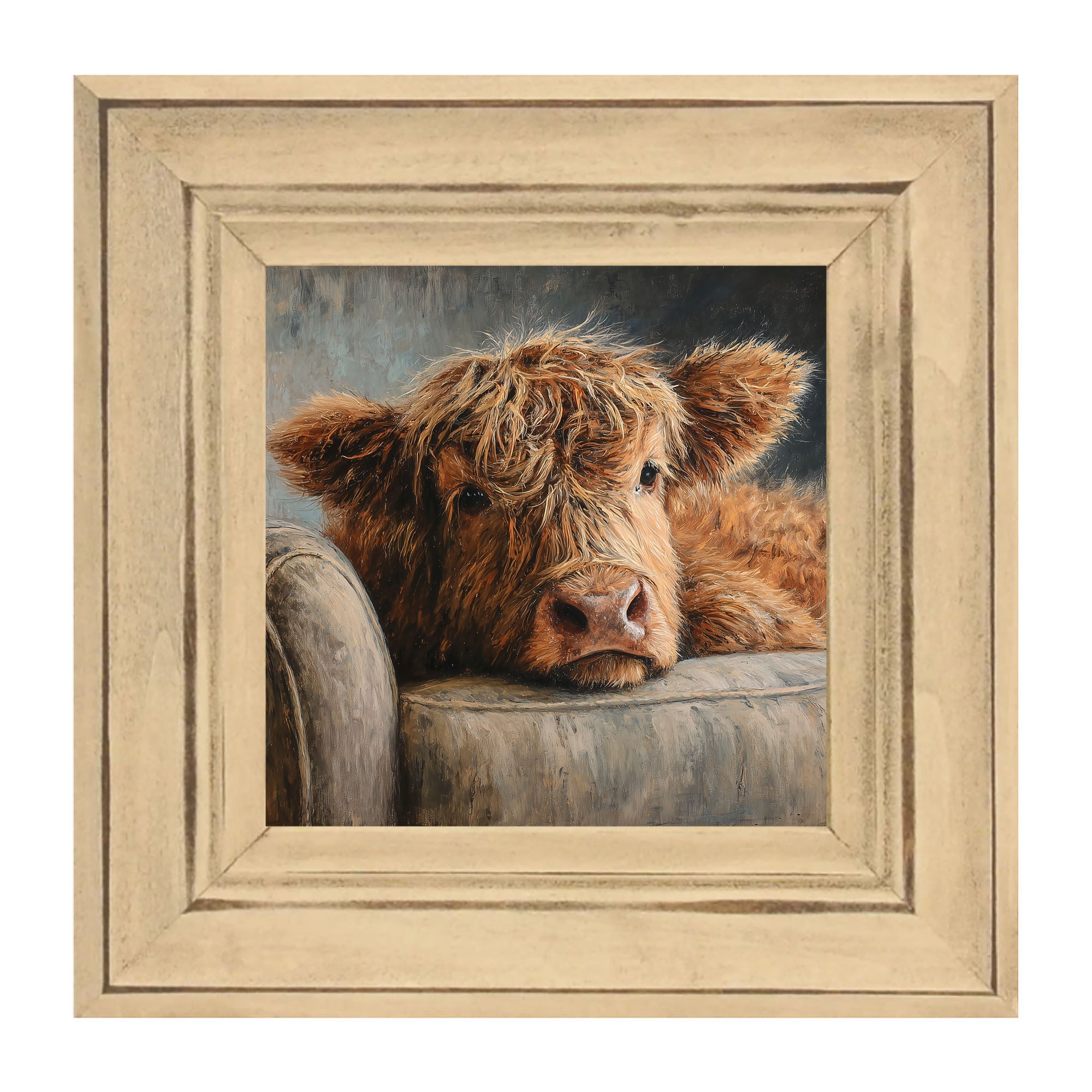 Armchair with Highland Cow