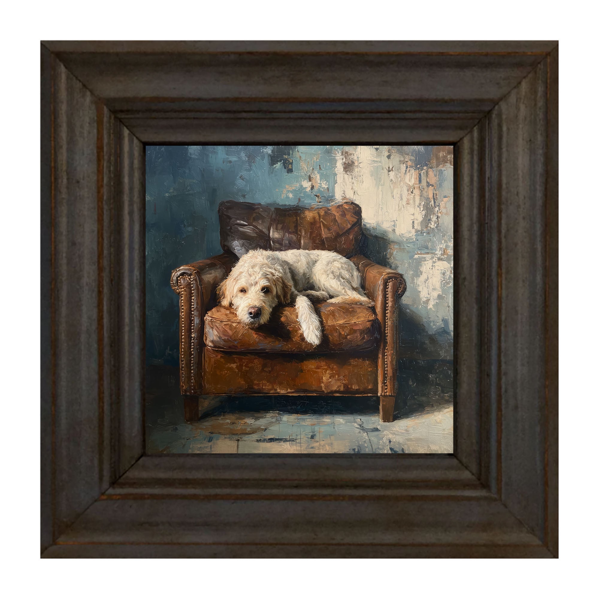 Armchair with Resting Labradoodle